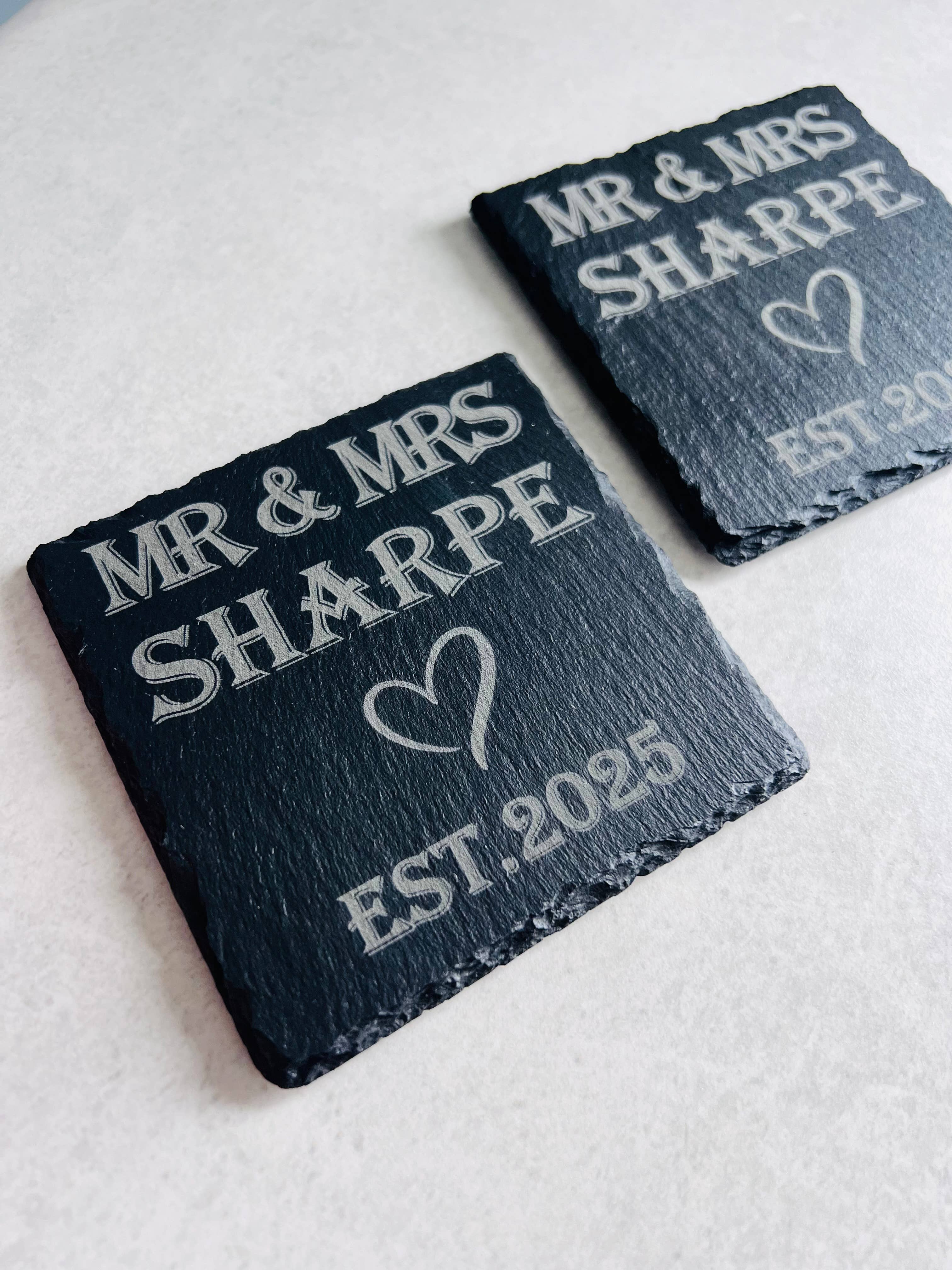 Mr & Mrs Slate Coasters craft product