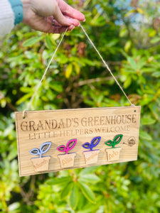 Personalised Grandad Greenhouse Sign