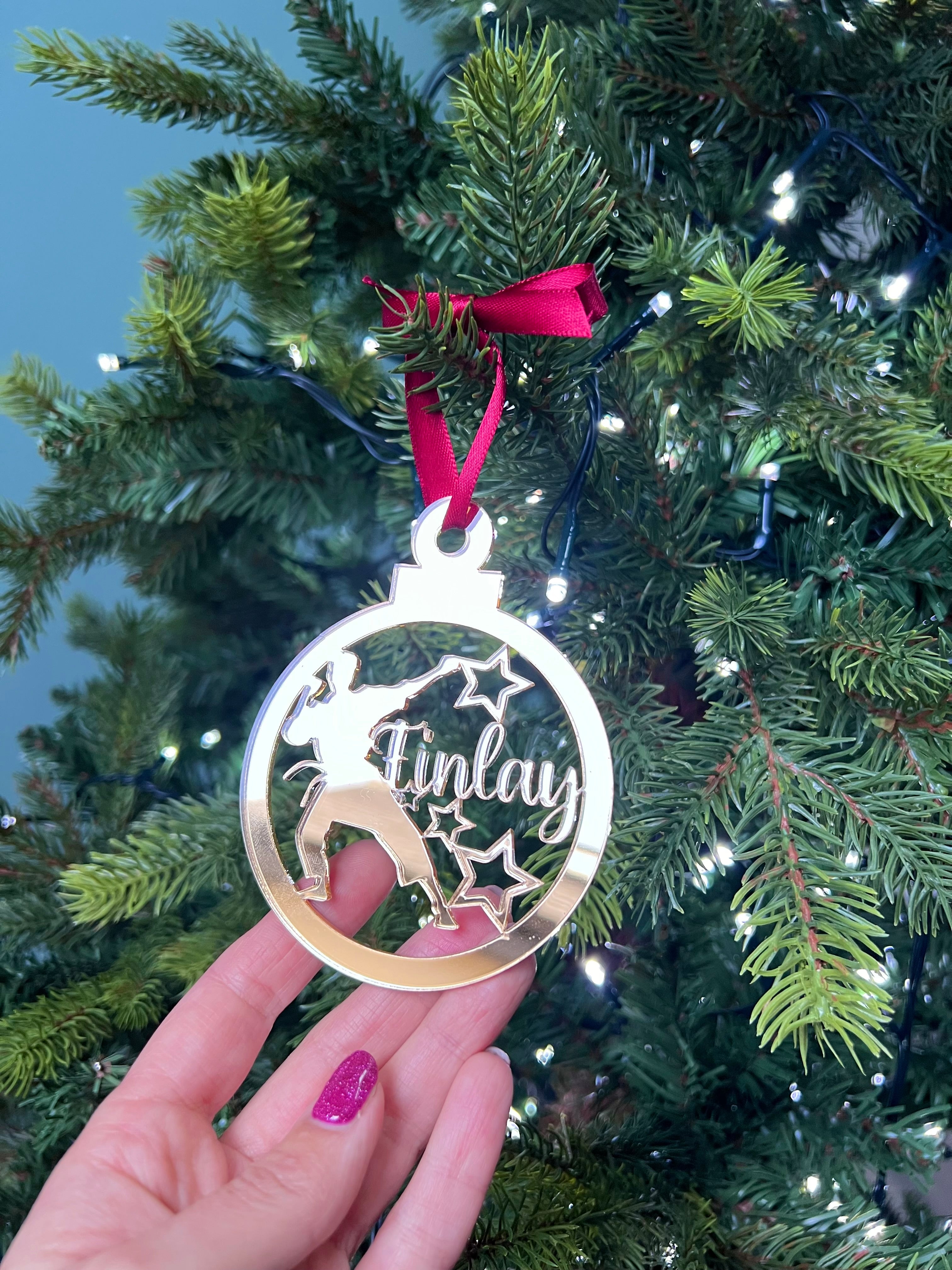 Load image into Gallery viewer, Karate Boy - 'Any Name' Christmas Tree Decoration
