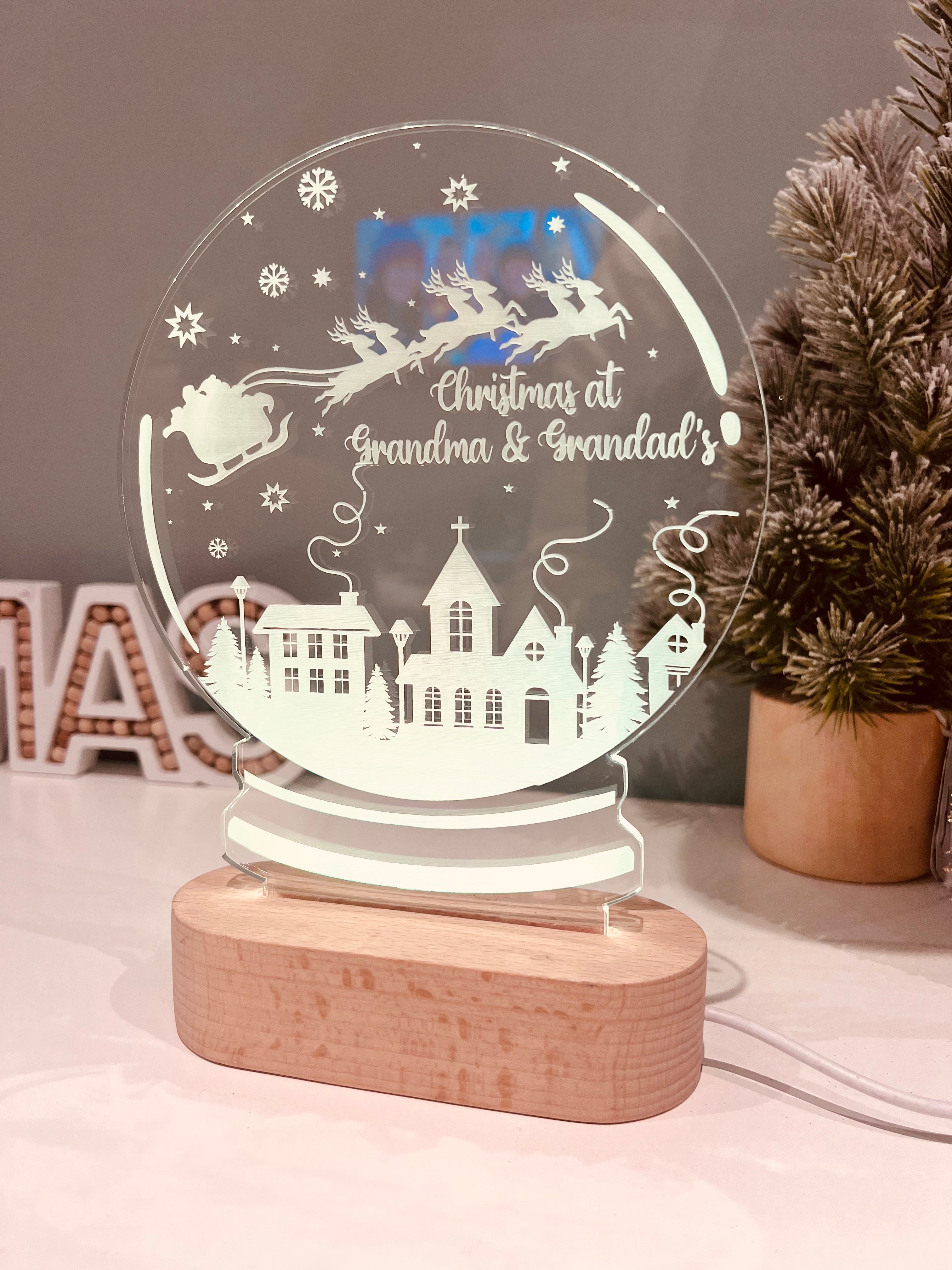 Load image into Gallery viewer, Christmas LED Light up Snowglobe - personalised craft product
