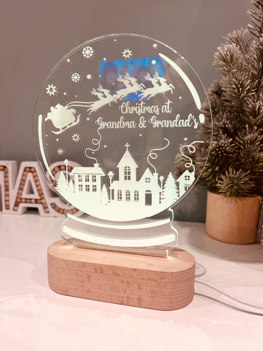 Christmas LED Light up Snowglobe - personalised craft product