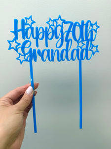 70th Birtbday Blue Cake Topper