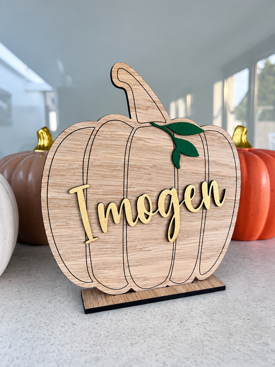 Personalised Wooden Pumpkin Decoration