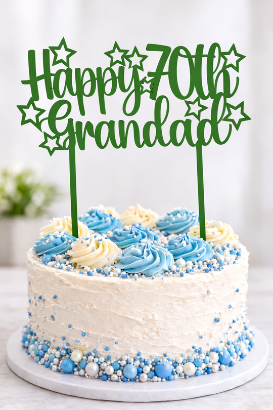 Happy 70th Grandad Cake Topper craft product