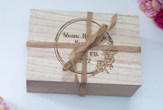 Beautiful Wooden Lasered Baby Memory Box craft product