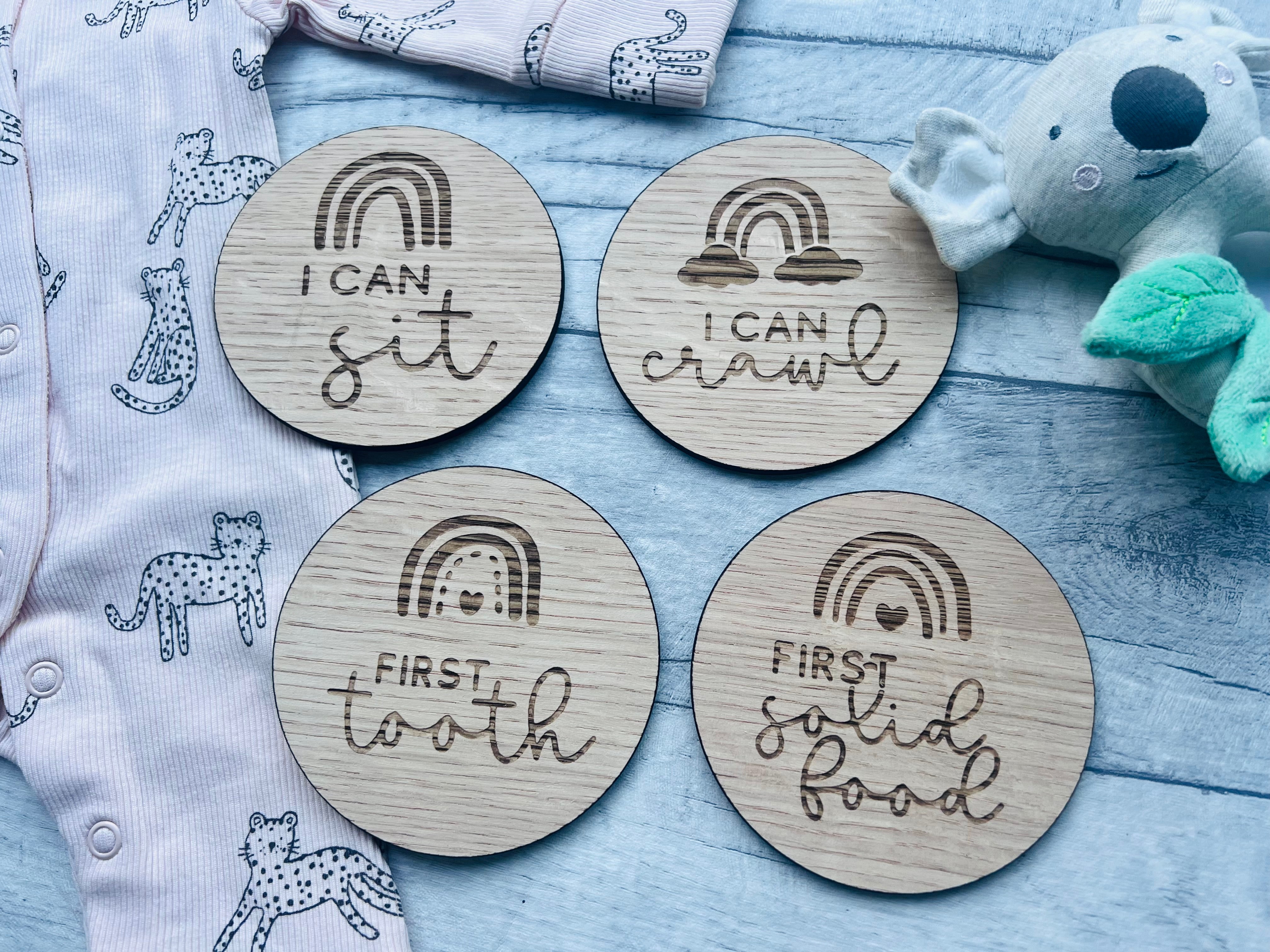 Load image into Gallery viewer, Baby Milestone Discs - Rainbow craft product
