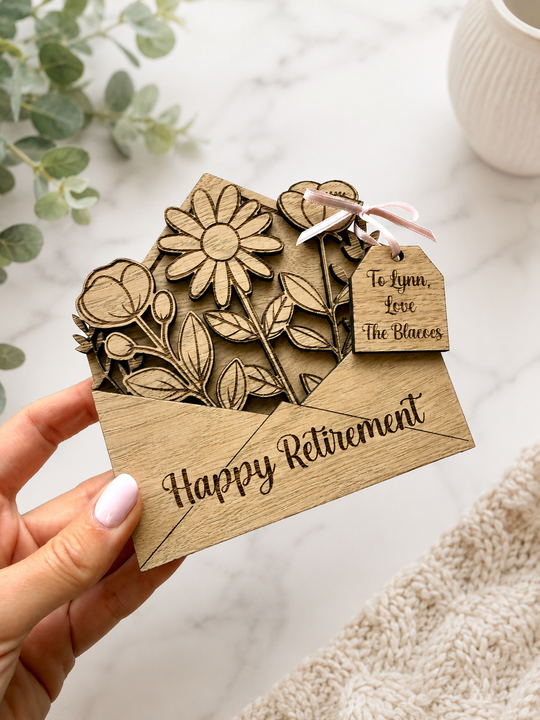 personalised-wooden-retirement-gift-floral-keepsake-uk.webp