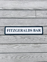Load image into Gallery viewer, Personalised bar name sign mounted on outdoor wall, perfect for home bar, man cave, or garden pub decor
