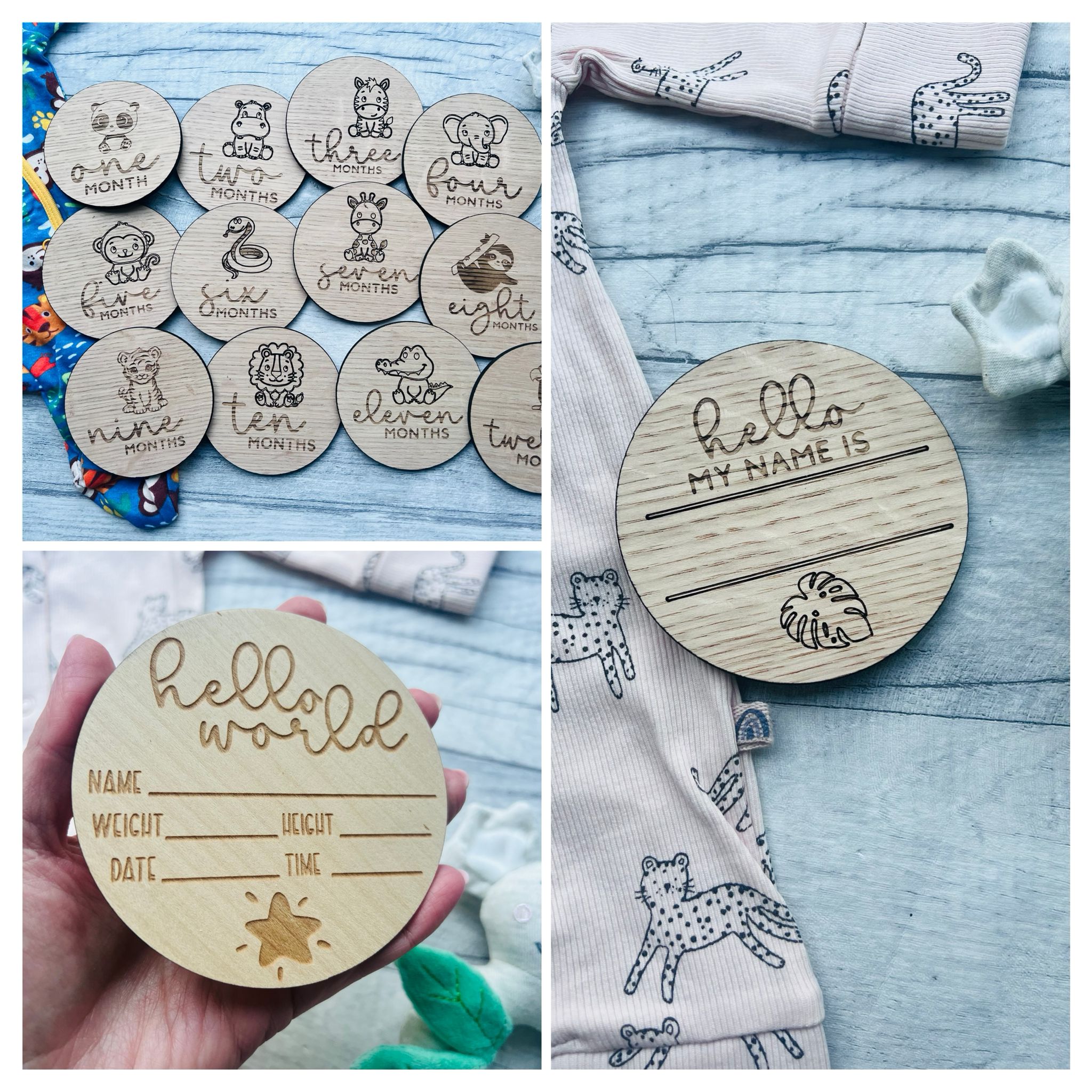 Load image into Gallery viewer, Baby Milestone Discs - Jungle craft product
