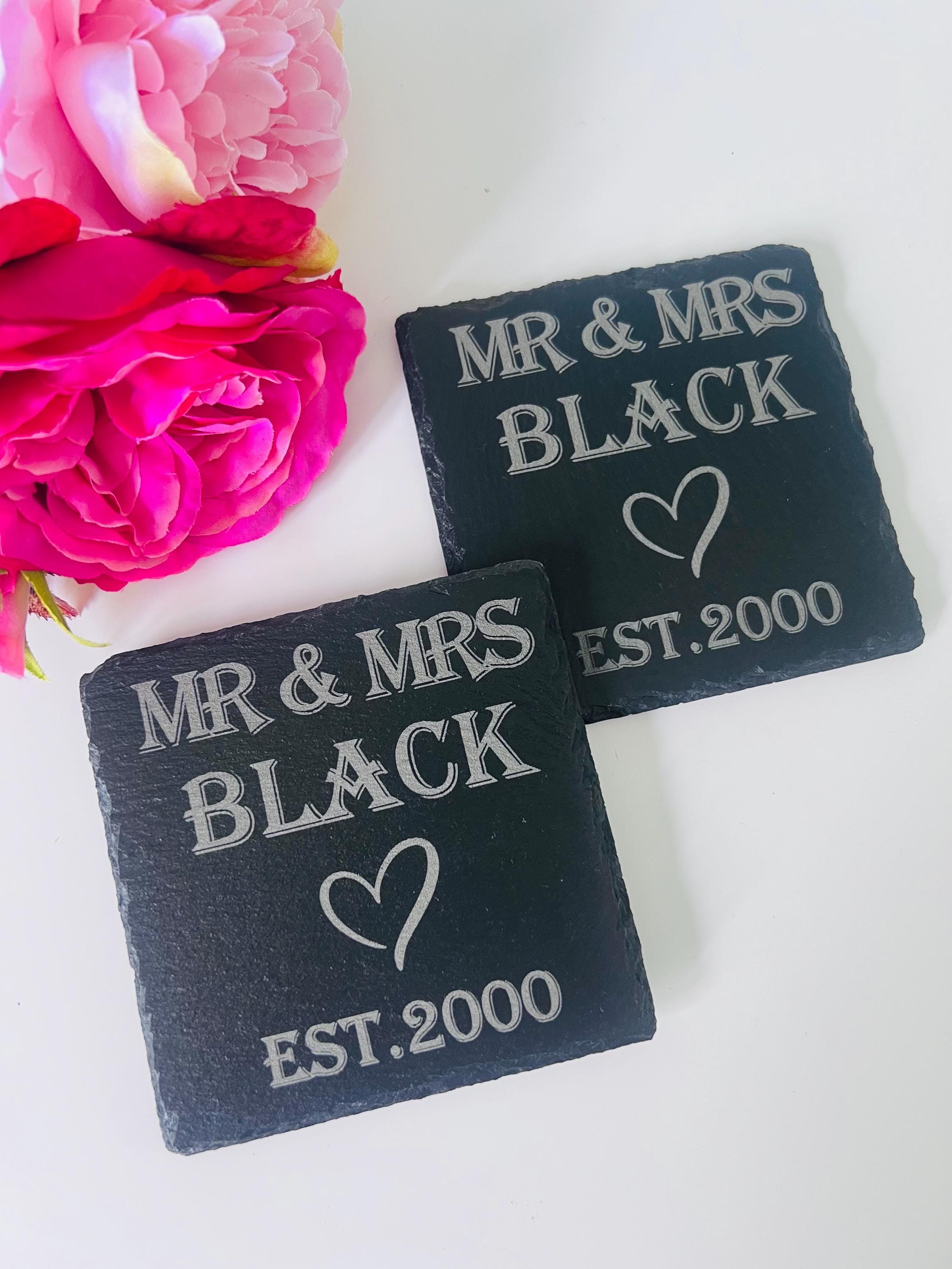 Load image into Gallery viewer, Mr &amp; Mrs Slate Coasters
