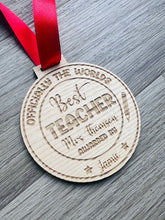 Load image into Gallery viewer, 'Best Teacher' Medal craft product
