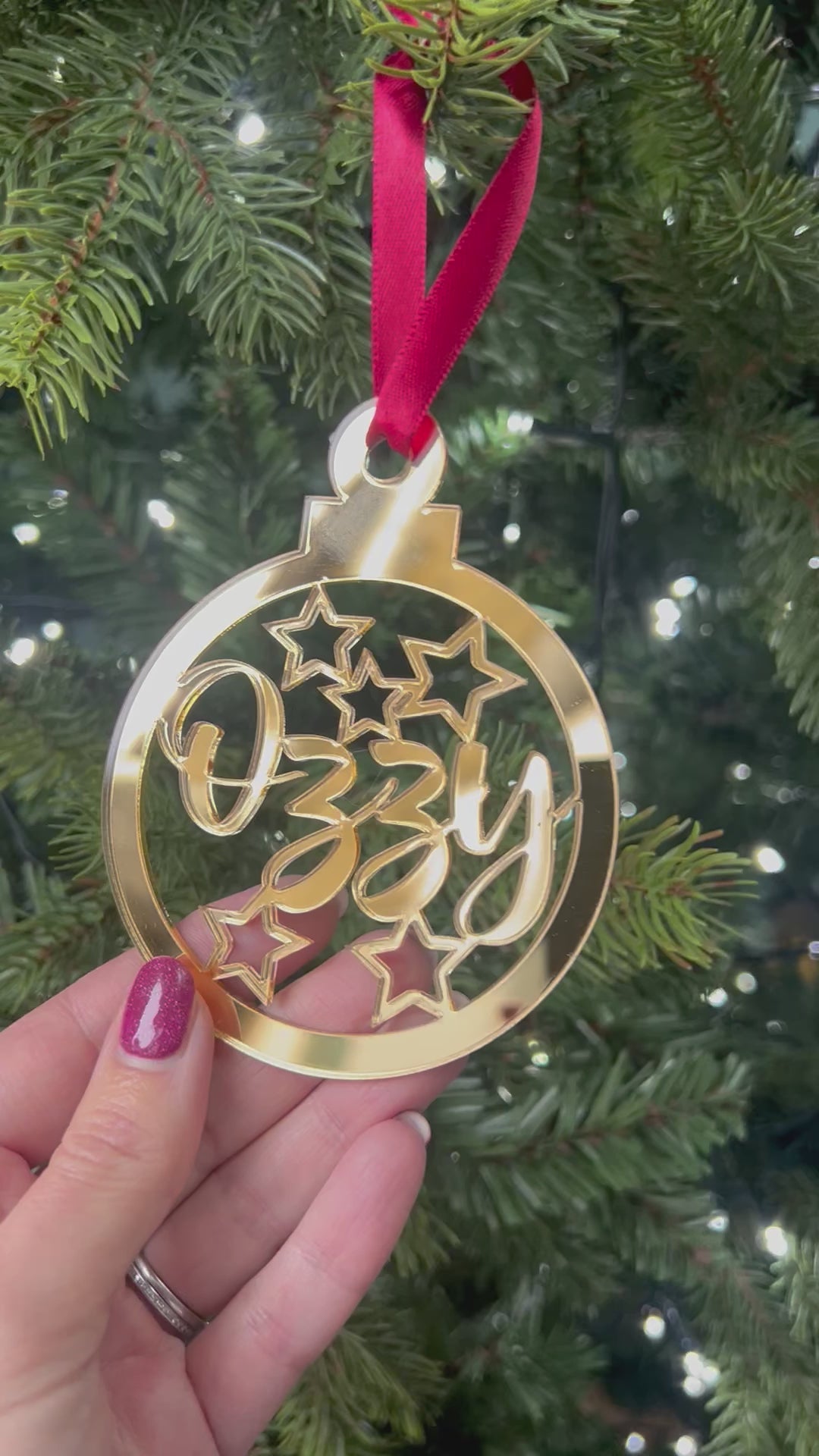 Load and play video in Gallery viewer, Stars - 'Any Name' Christmas Tree Decoration
