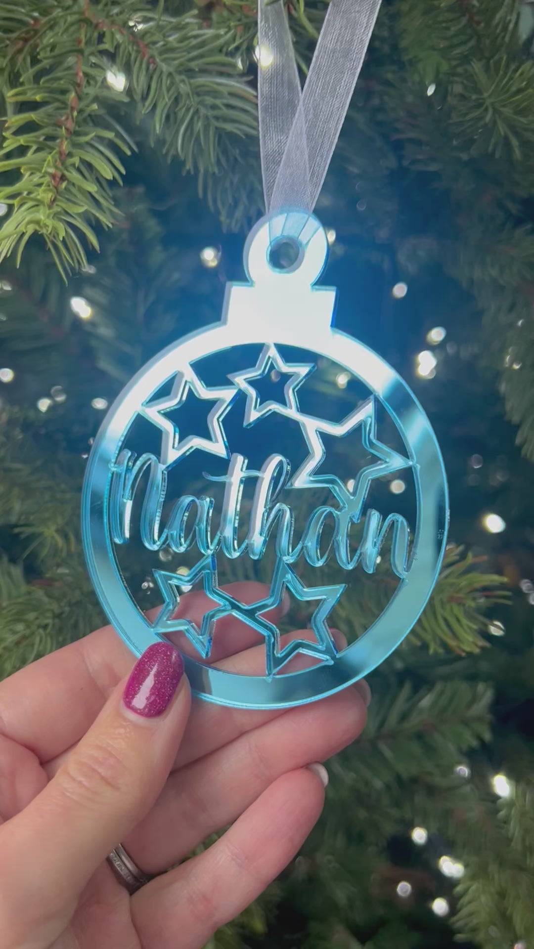 Load and play video in Gallery viewer, Stars - 'Any Name' Christmas Tree Decoration
