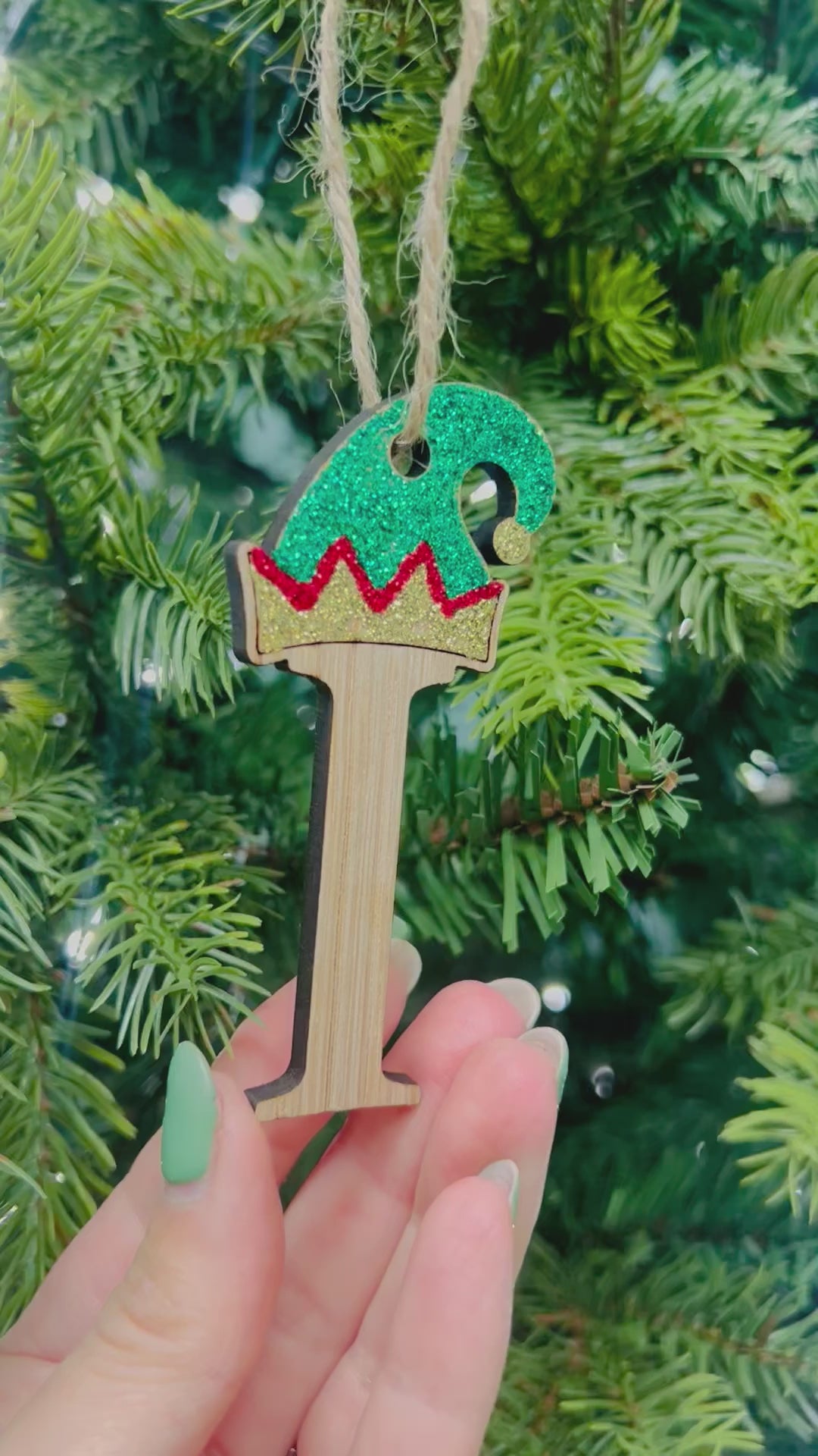 Load and play video in Gallery viewer, Elf ‘Initial’ Christmas Tree Decoration
