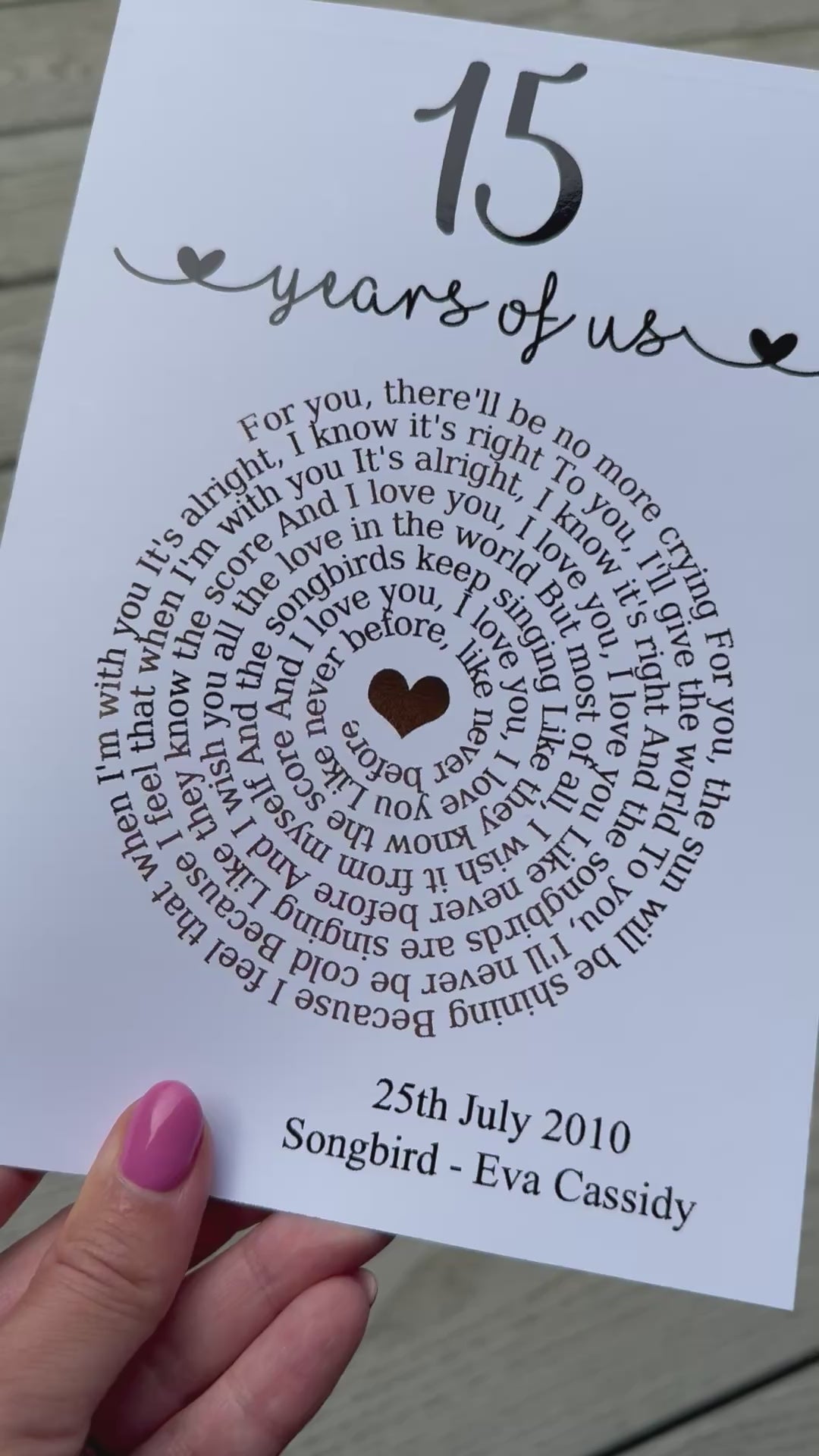 Load and play video in Gallery viewer, Lyrics Anniversary Card
