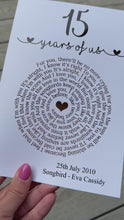 Load and play video in Gallery viewer, Lyrics Anniversary Card
