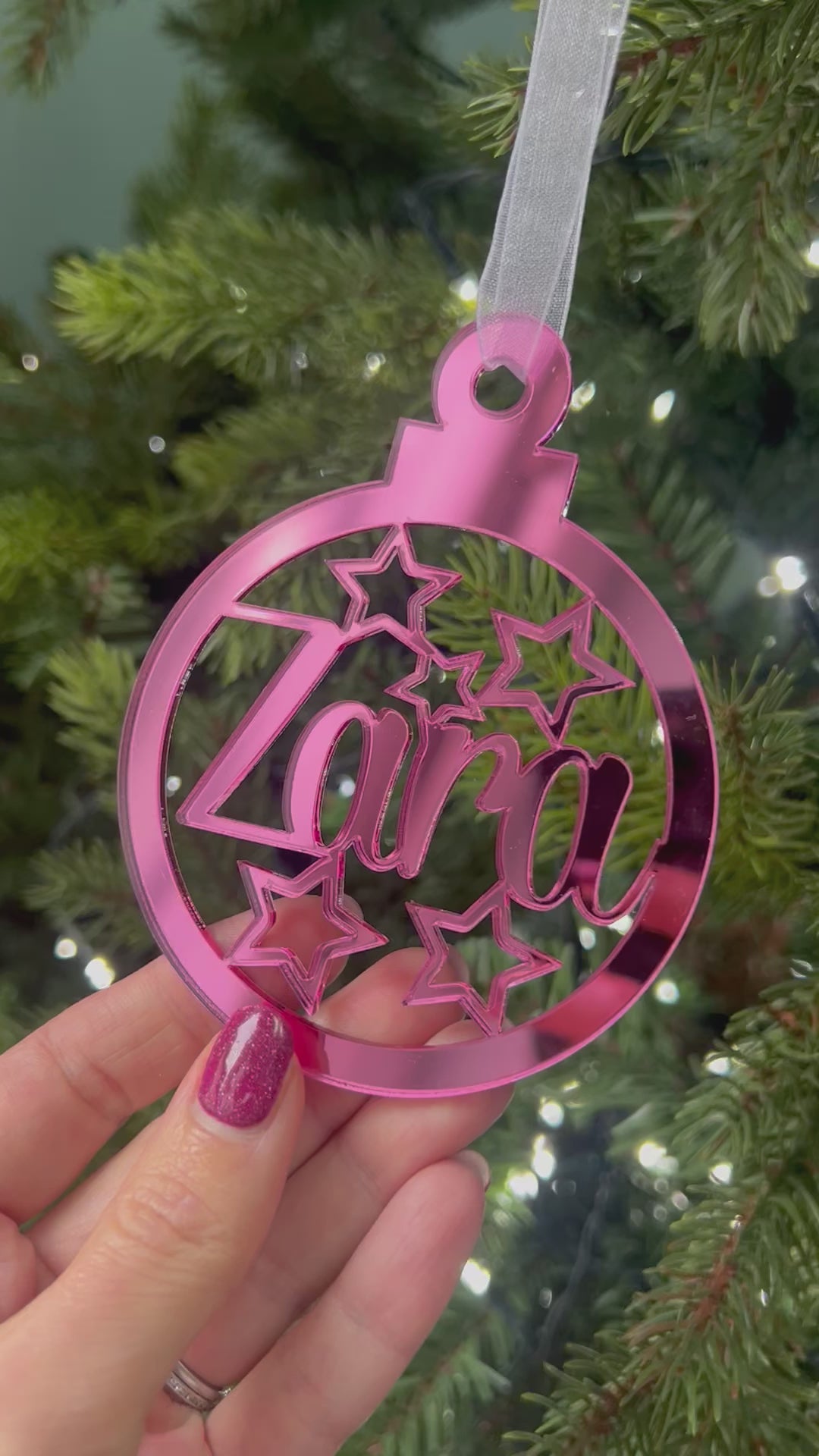 Load and play video in Gallery viewer, Stars - 'Any Name' Christmas Tree Decoration

