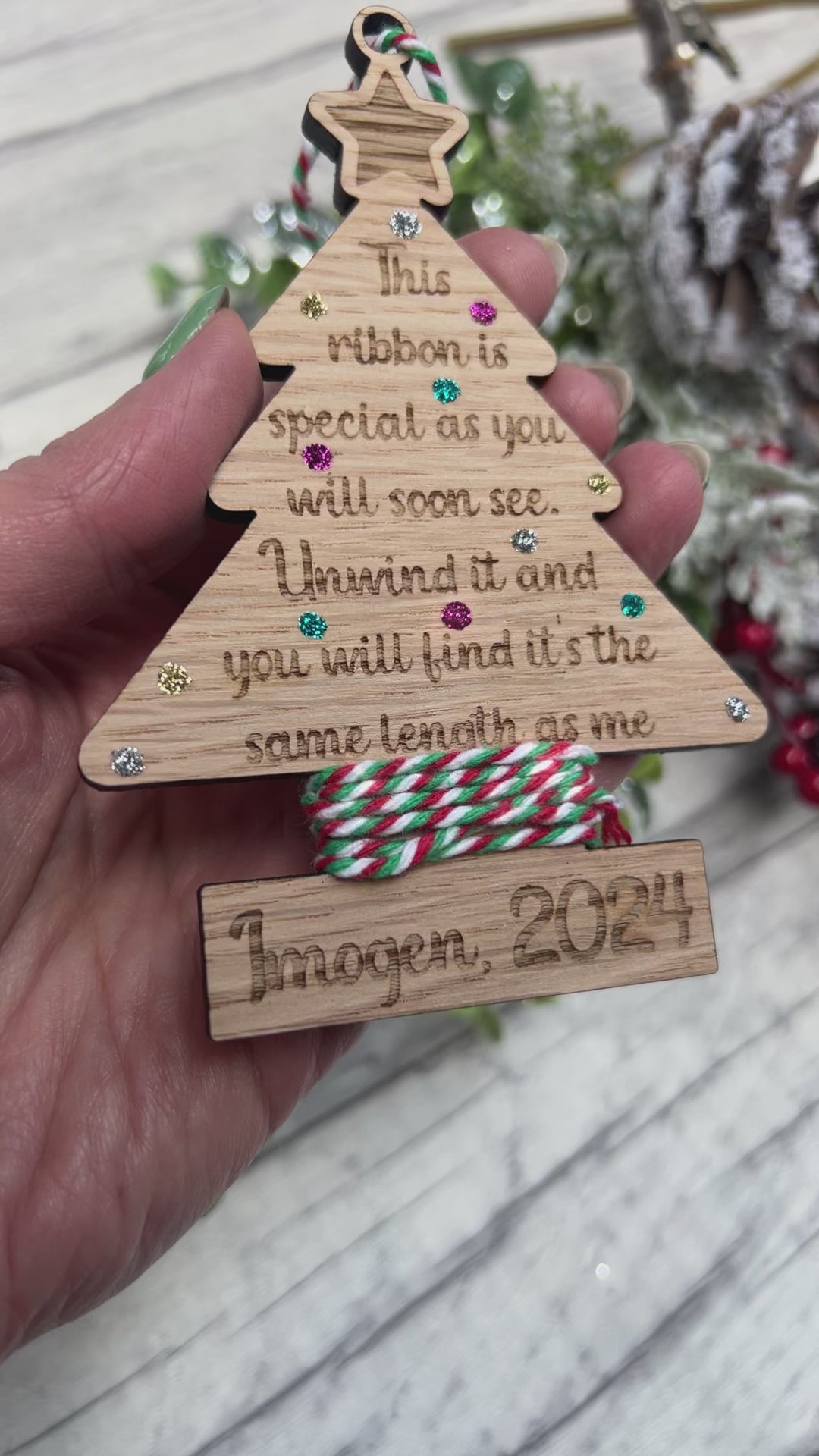 Load and play video in Gallery viewer, 'My Height' Christmas Tree Decoration
