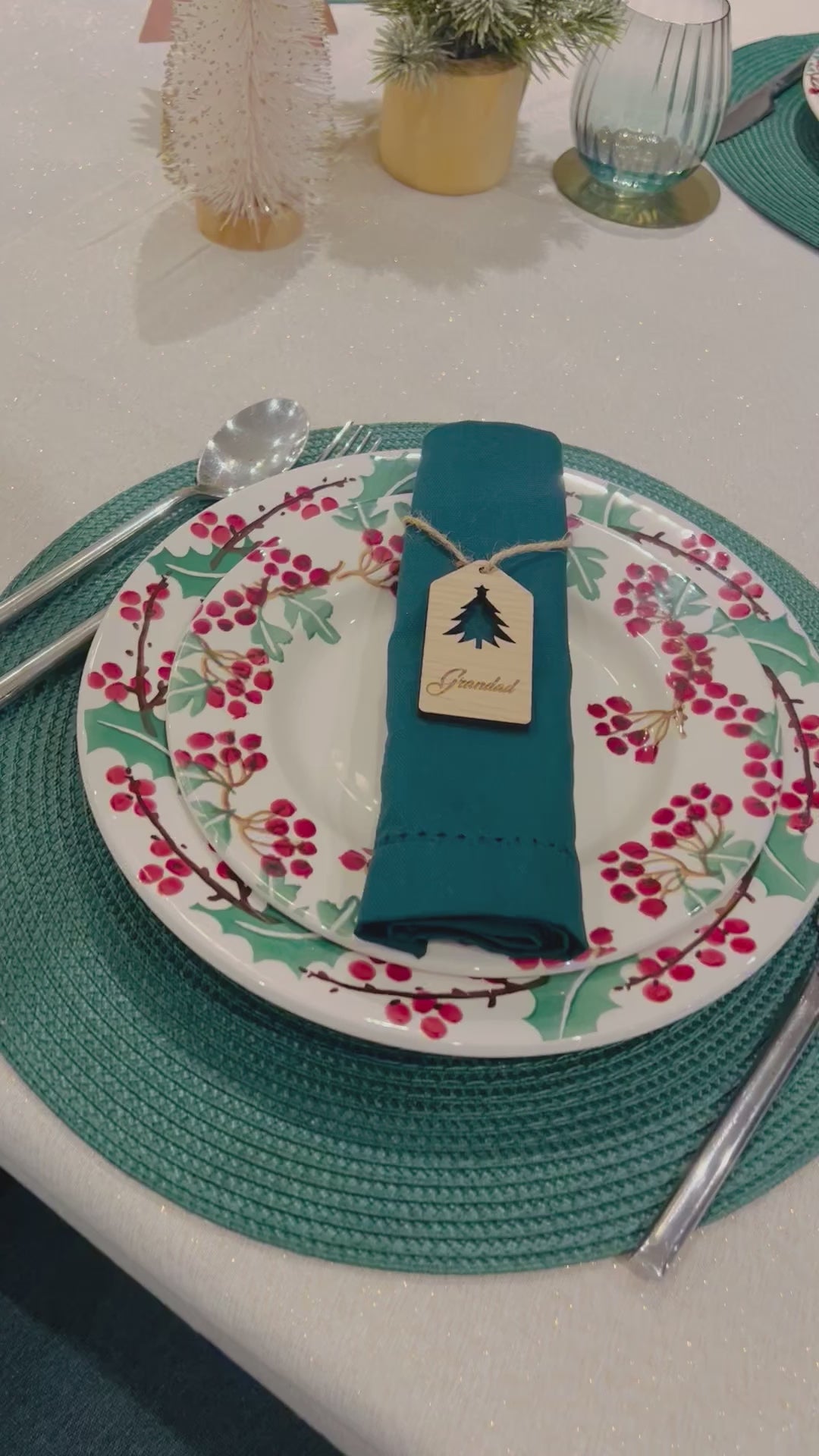 Load and play video in Gallery viewer, Christmas Tree Name Place Table Settings
