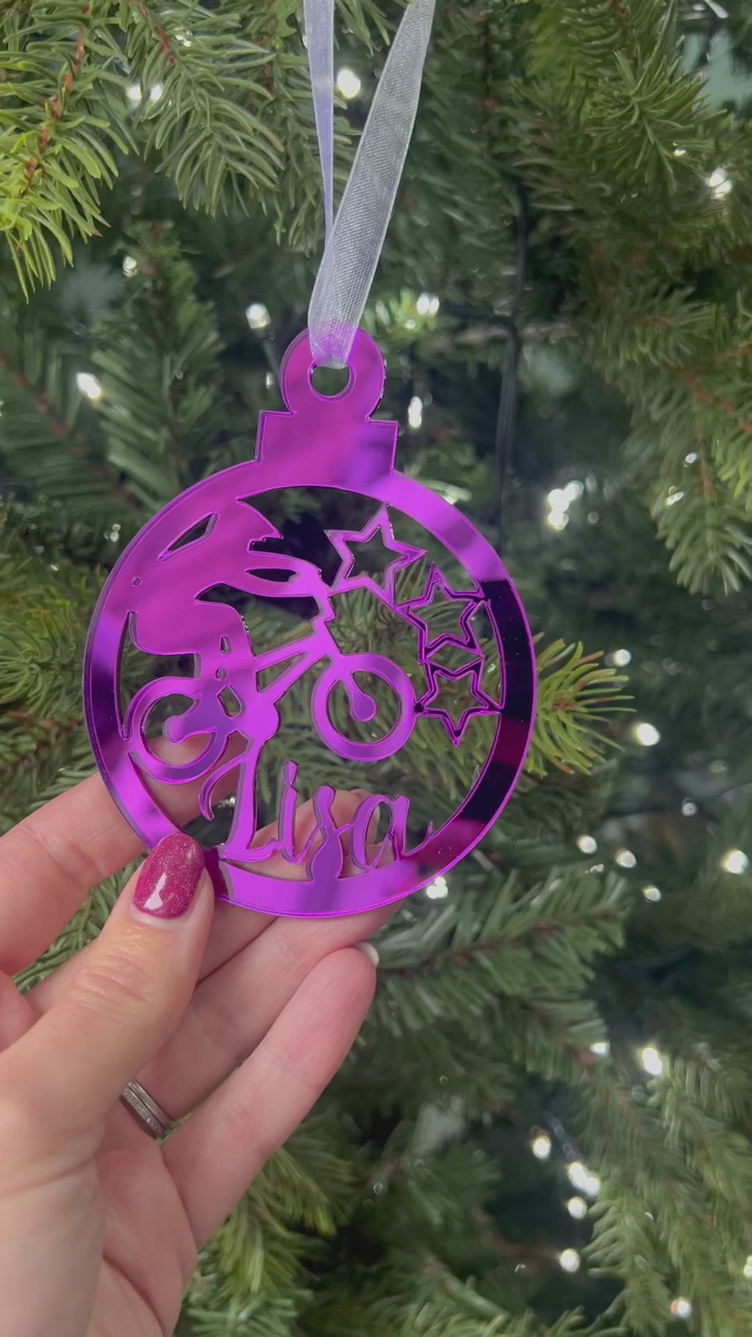 Load and play video in Gallery viewer, BMX 'Any Name' Christmas Tree Decoration
