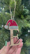 Load and play video in Gallery viewer, Santa hat ‘Initial’ Christmas Tree Decoration
