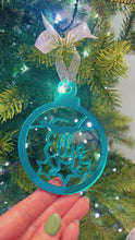 Load and play video in Gallery viewer, Swimmer - &#39;Any Name&#39; Christmas Tree Decoration (more colours available)
