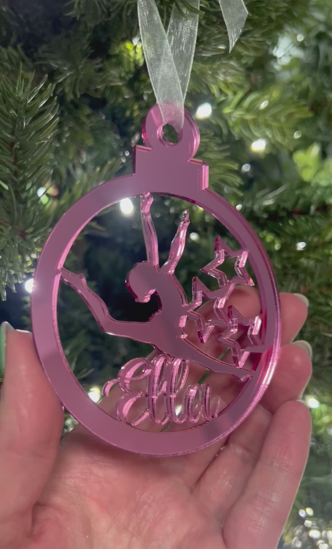 Load and play video in Gallery viewer, Gymnast - 'Any Name' Christmas Tree Decoration
