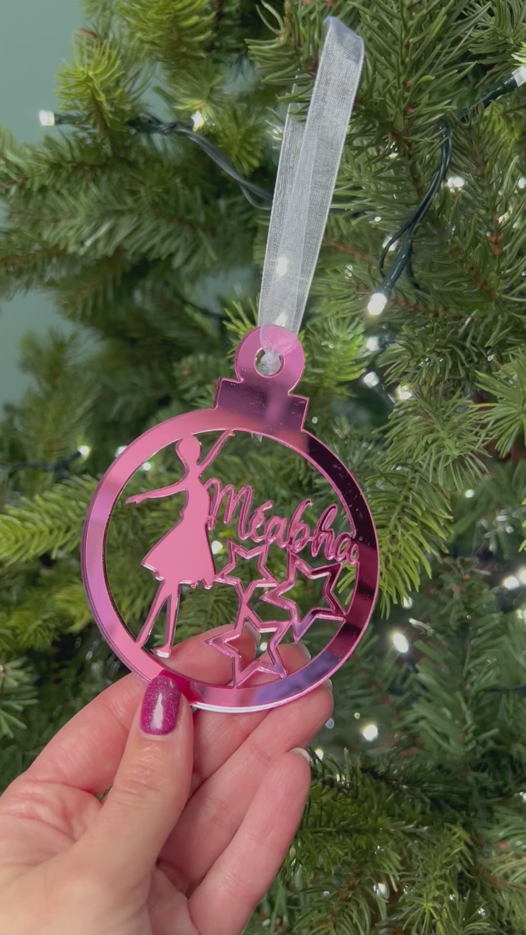 Load and play video in Gallery viewer, Ballet Dancer - 'Any Name' Christmas Tree Decoration
