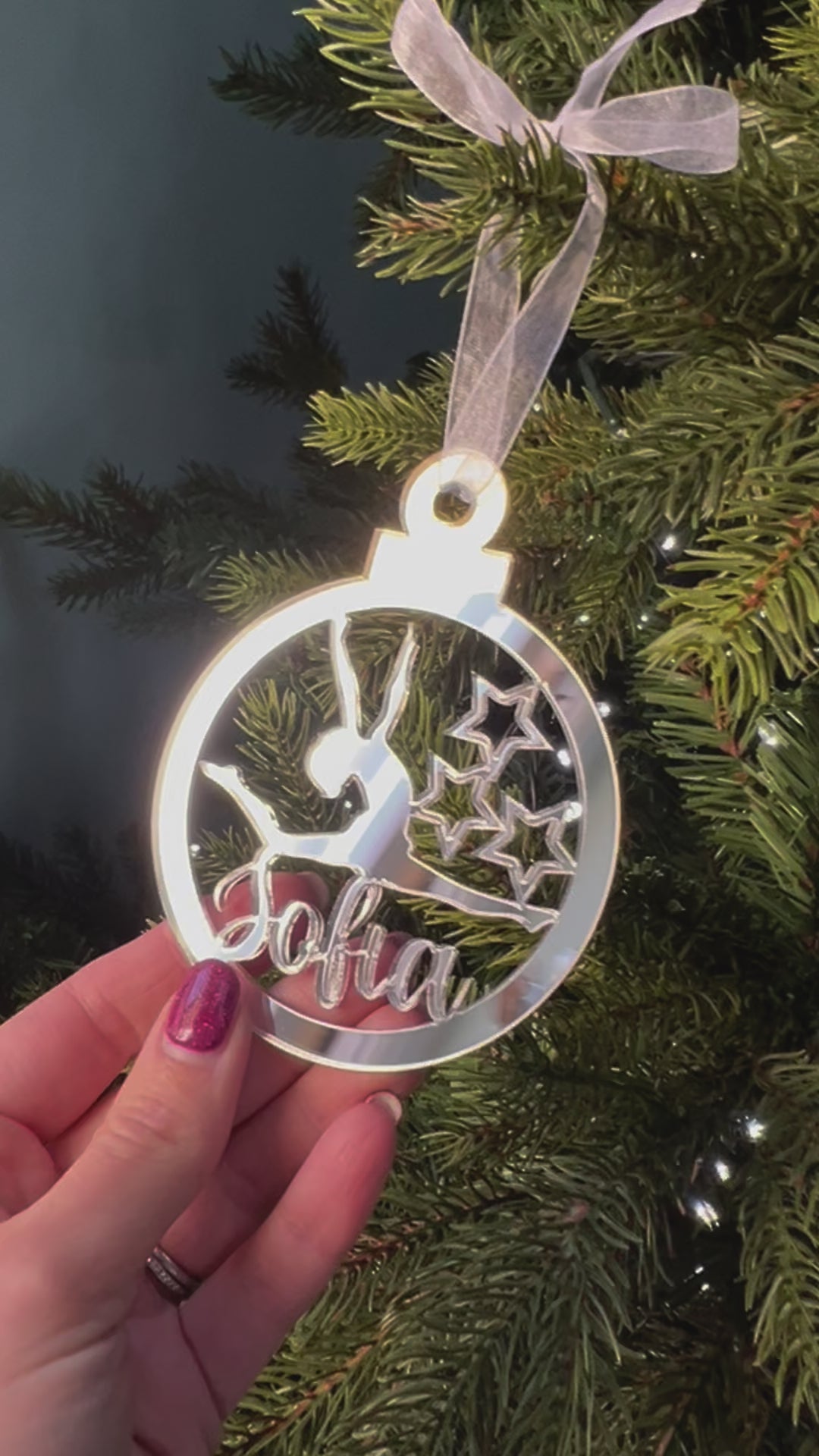 Load and play video in Gallery viewer, Gymnast - 'Any Name' Christmas Tree Decoration
