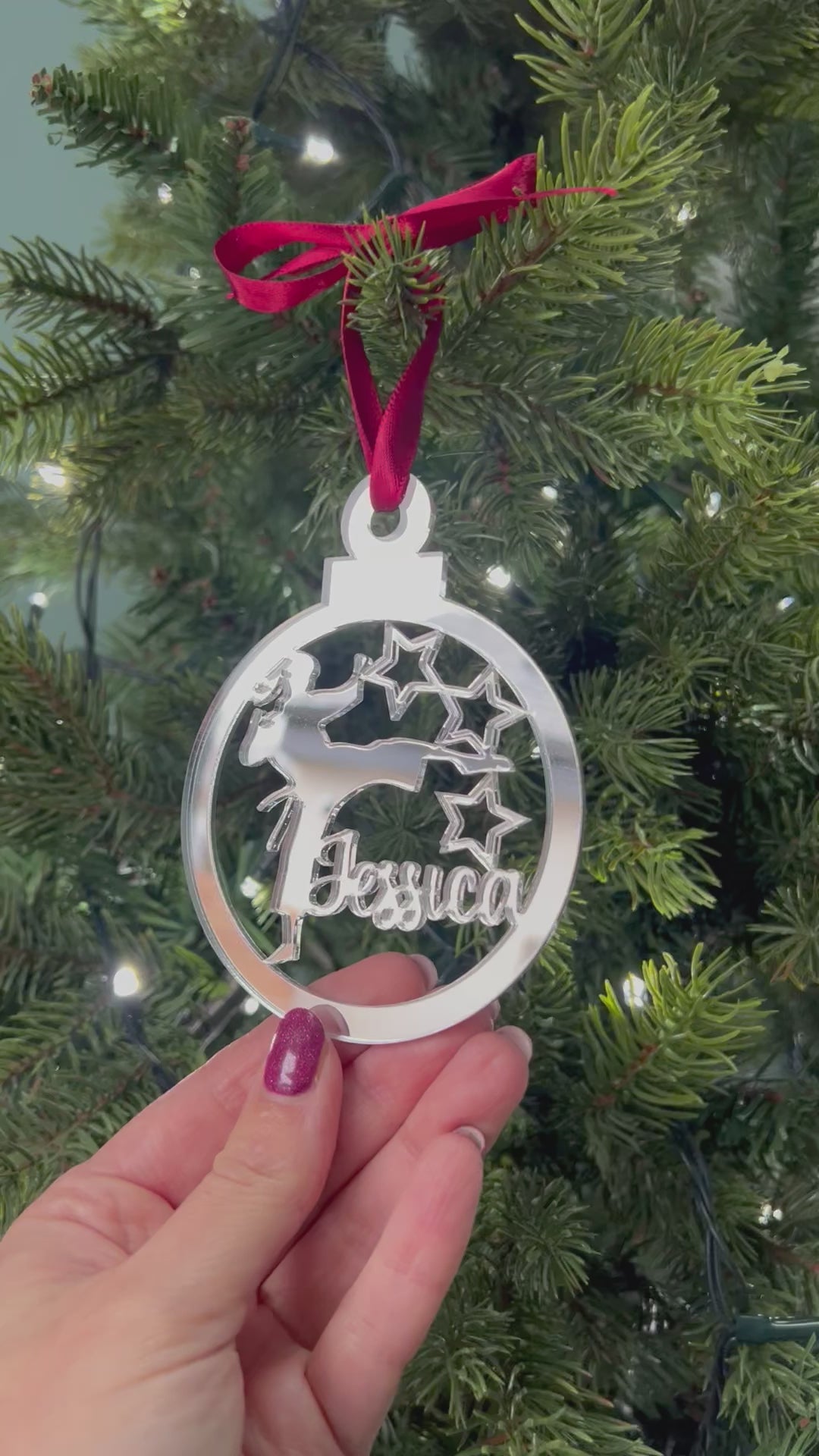 Load and play video in Gallery viewer, Karate Girl - 'Any Name' Christmas Tree Decoration
