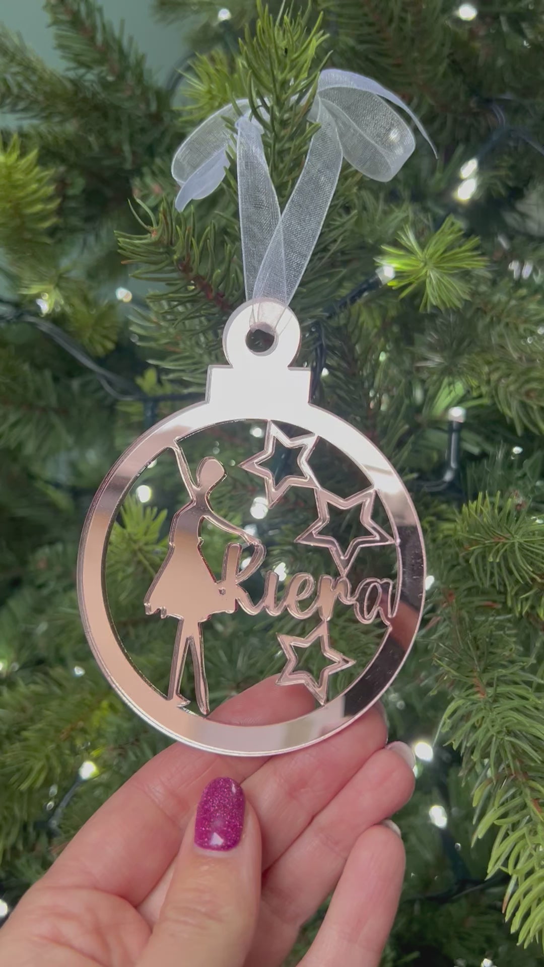 Load and play video in Gallery viewer, Ballet Dancer - 'Any Name' Christmas Tree Decoration
