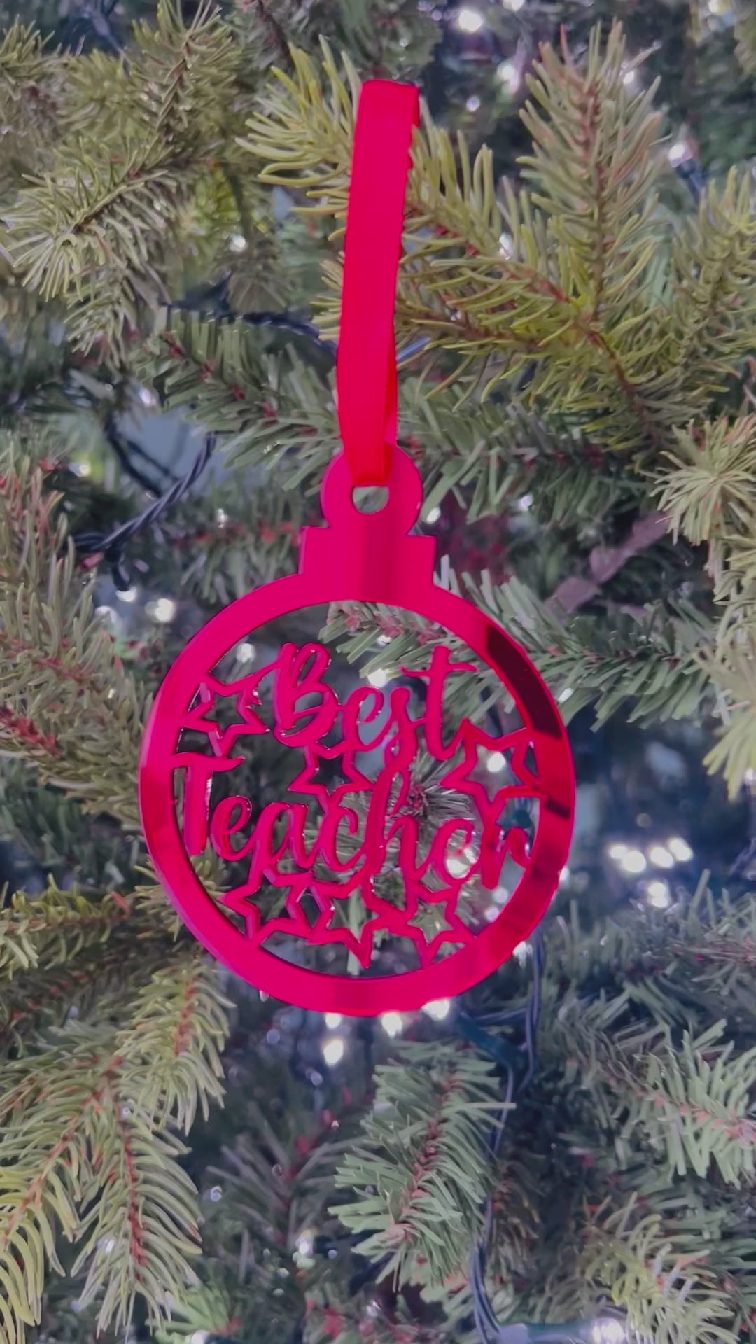 Load and play video in Gallery viewer, Best Teacher - Christmas Tree Decoration
