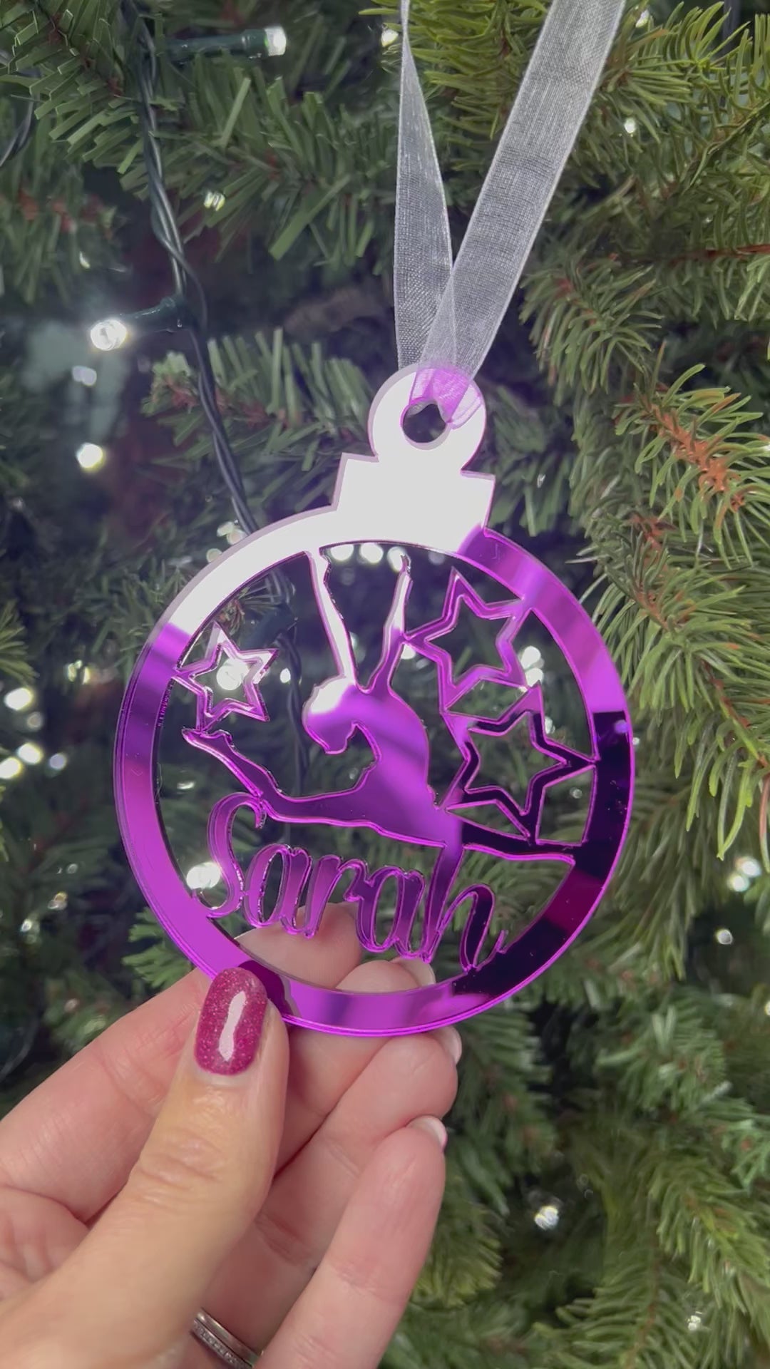 Load and play video in Gallery viewer, Gymnast - 'Any Name' Christmas Tree Decoration

