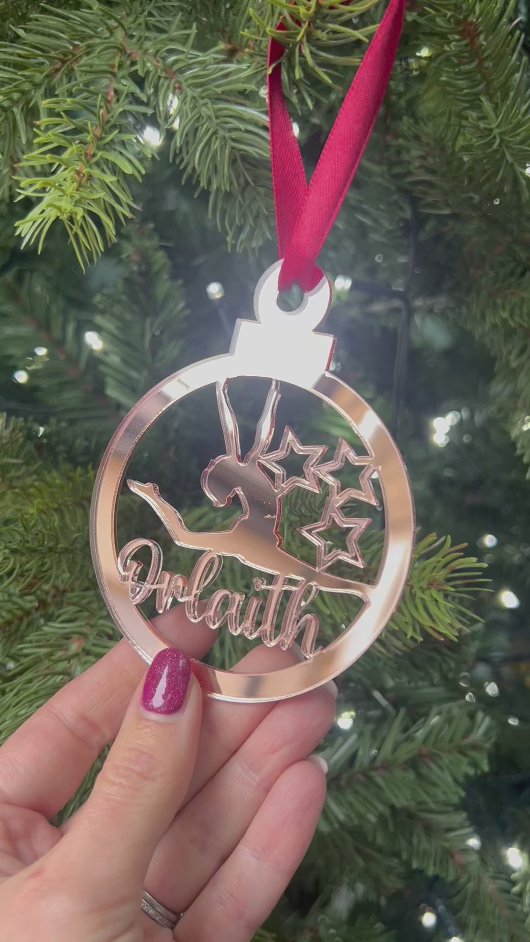 Load and play video in Gallery viewer, Gymnast - 'Any Name' Christmas Tree Decoration
