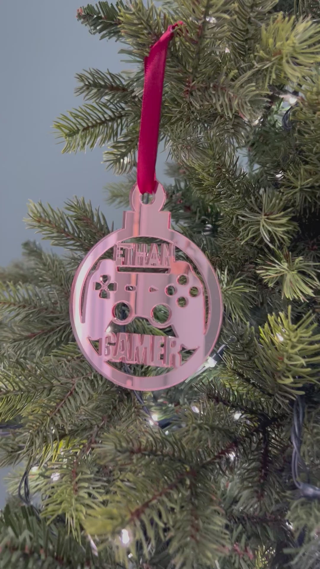 Load and play video in Gallery viewer, Gamer - 'Any Name' Christmas Tree Decoration
