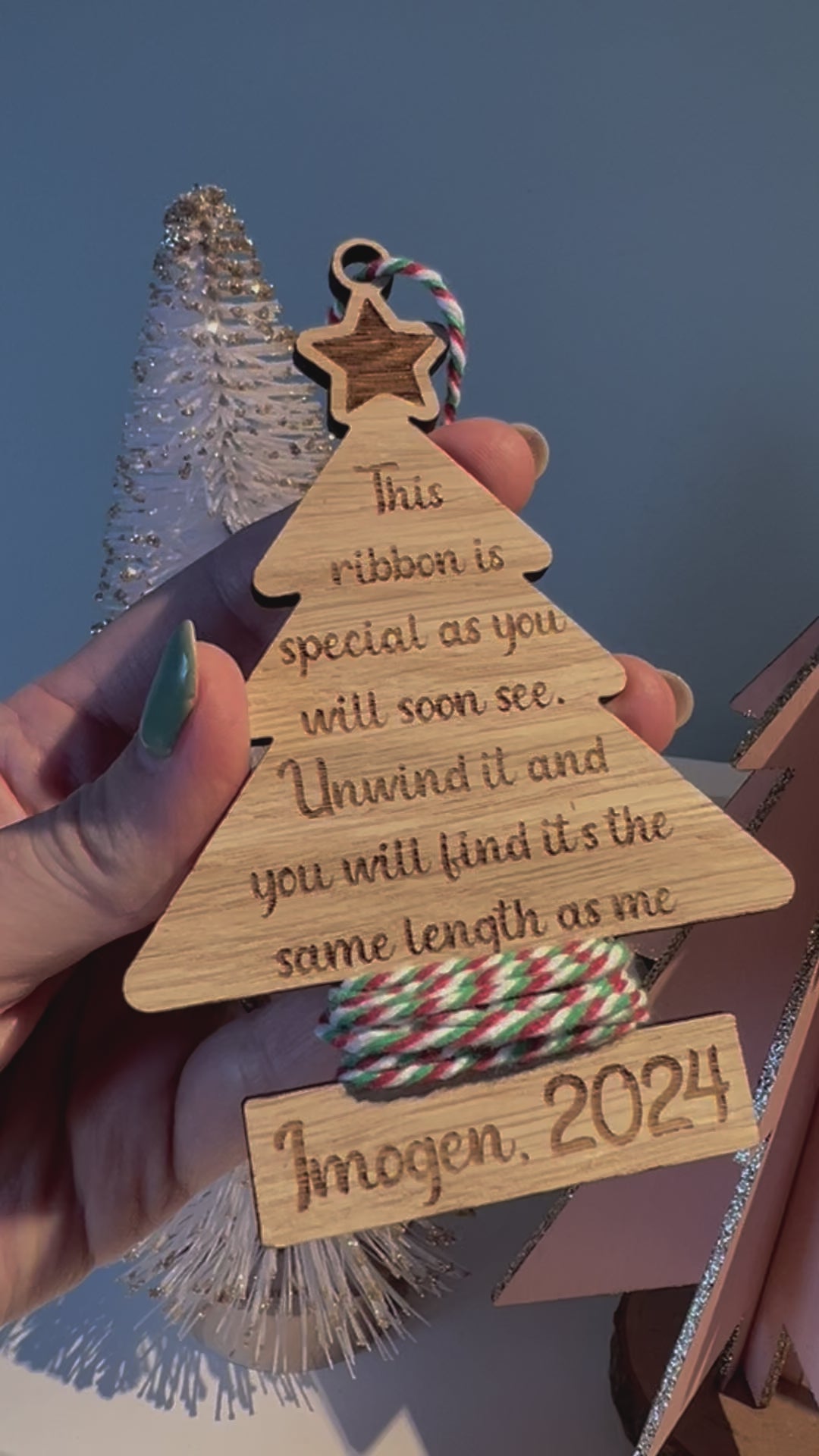 Load and play video in Gallery viewer, 'Measure me' Christmas Tree Decoration

