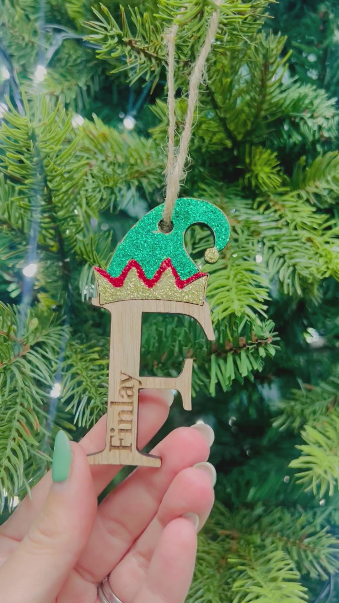 Load and play video in Gallery viewer, Elf ‘Initial’ Christmas Tree Decoration
