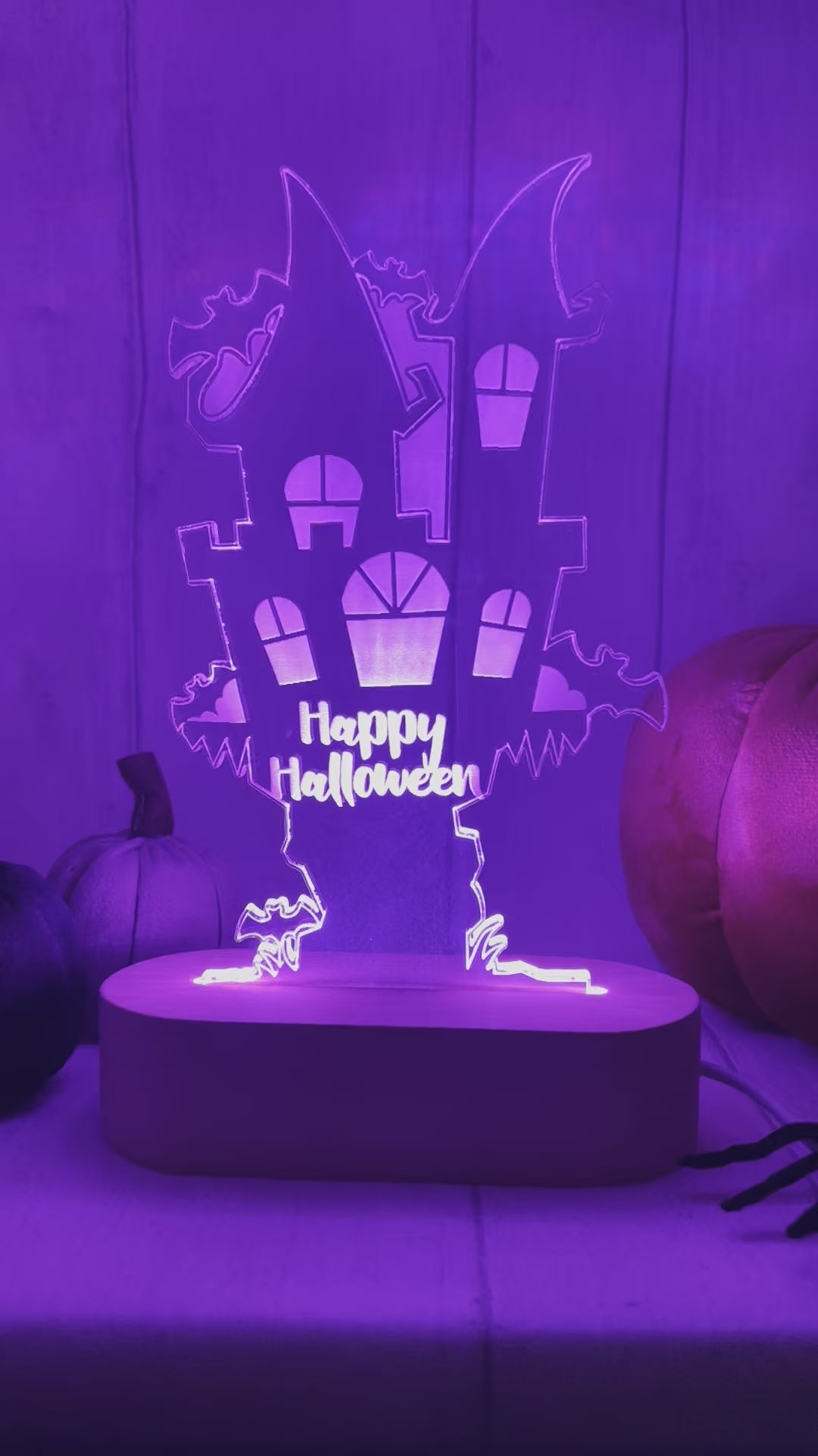 Load and play video in Gallery viewer, ‘Happy Halloween’ LED Light up stand
