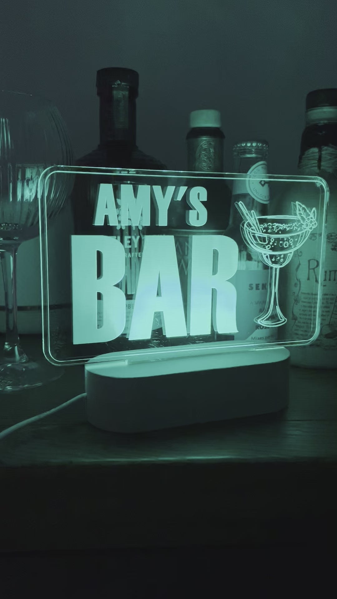 Load and play video in Gallery viewer, LED Personalised Bar Sign
