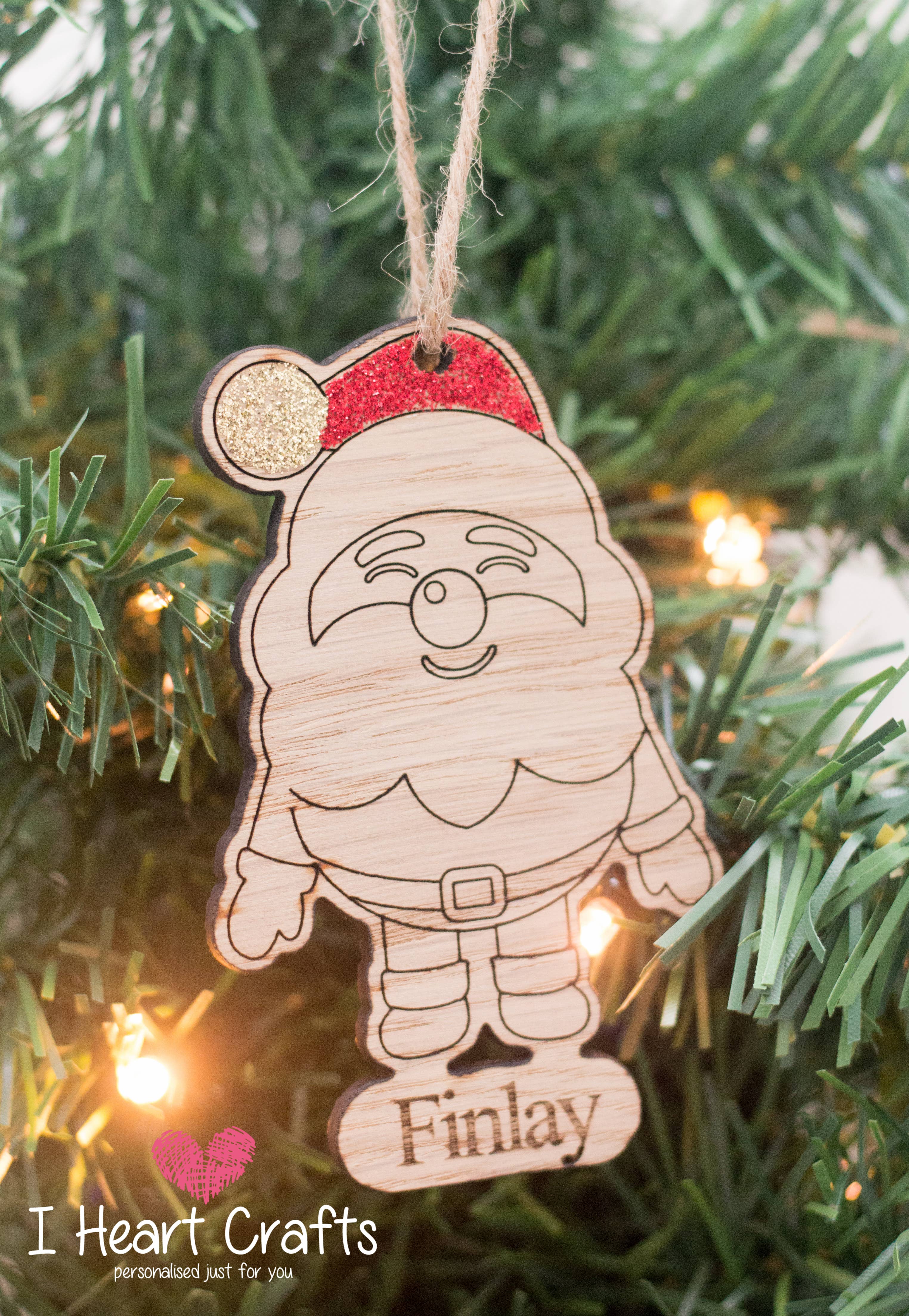 Personalised SANTA Christmas Tree Decoration craft product