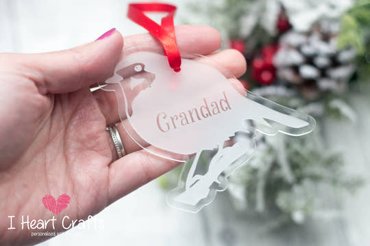 Robin In Memory Personalised Tree Decoration craft product