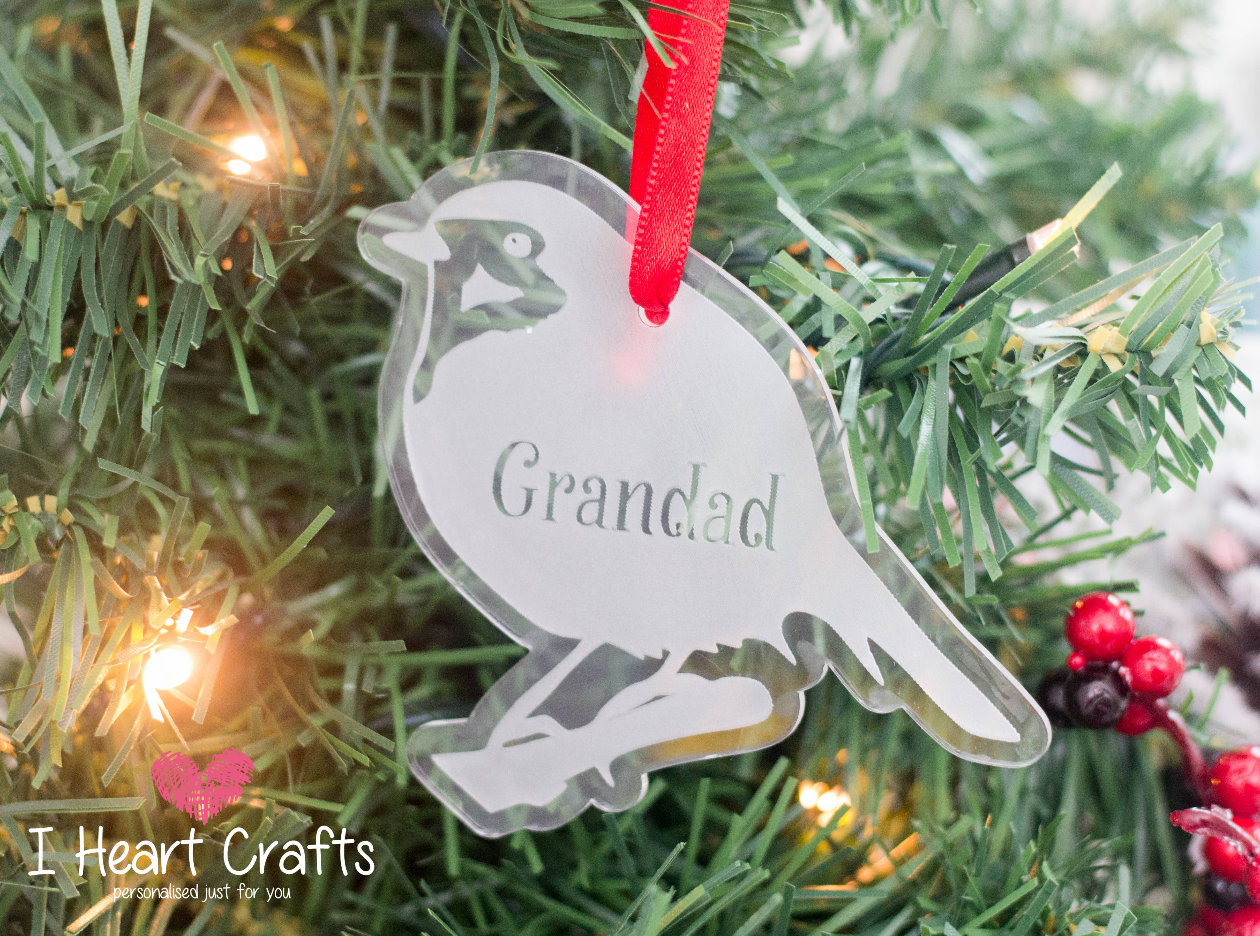 Robin In Memory Personalised Tree Decoration craft product
