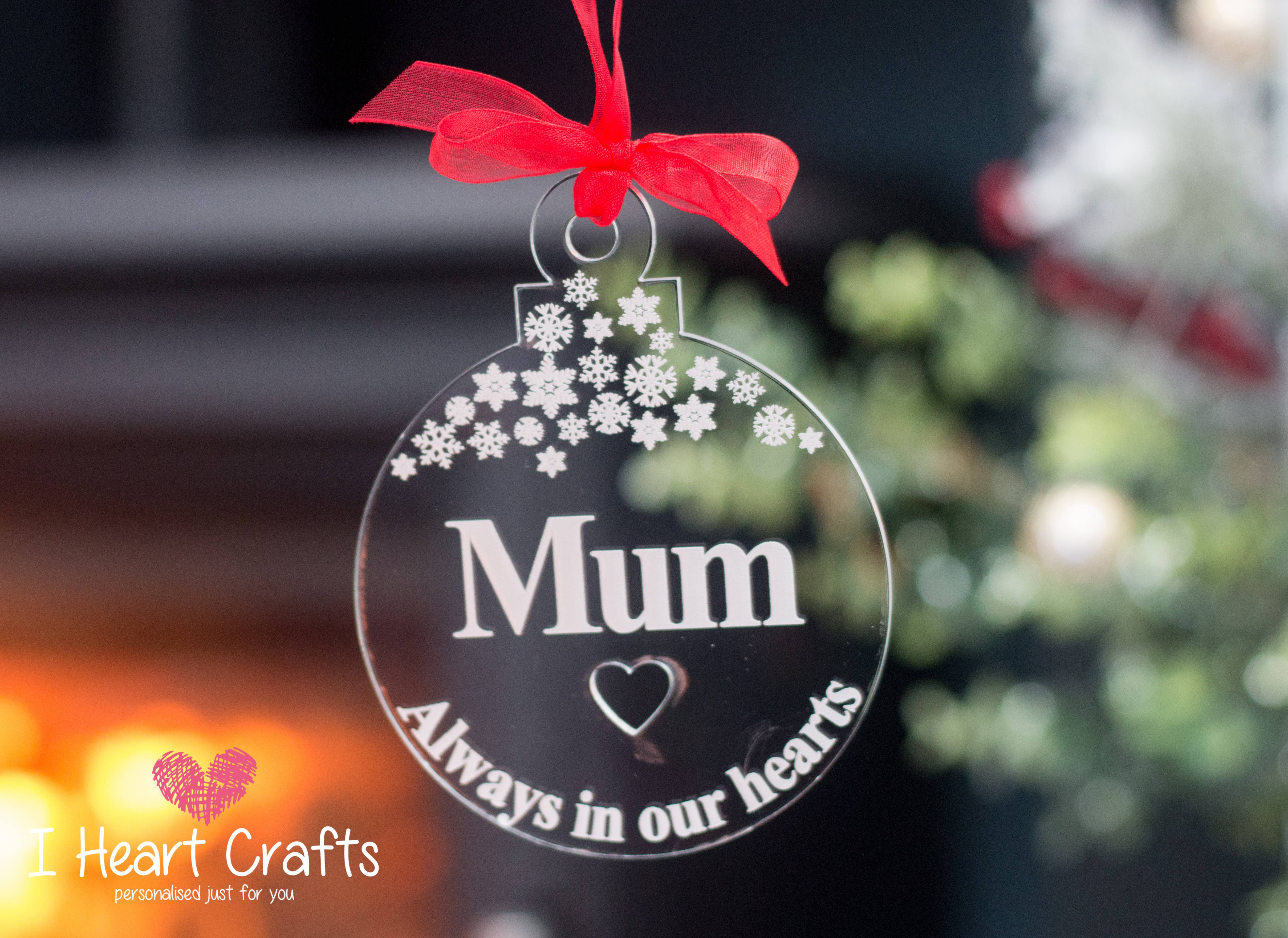 Snowflake Bauble In Memory Personalised Tree Decoration craft product