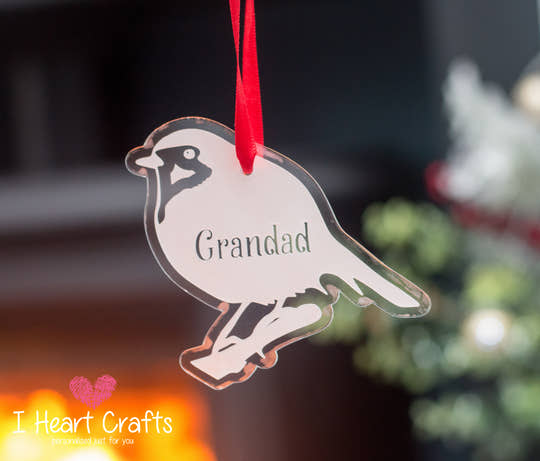 Robin In Memory Personalised Tree Decoration craft product