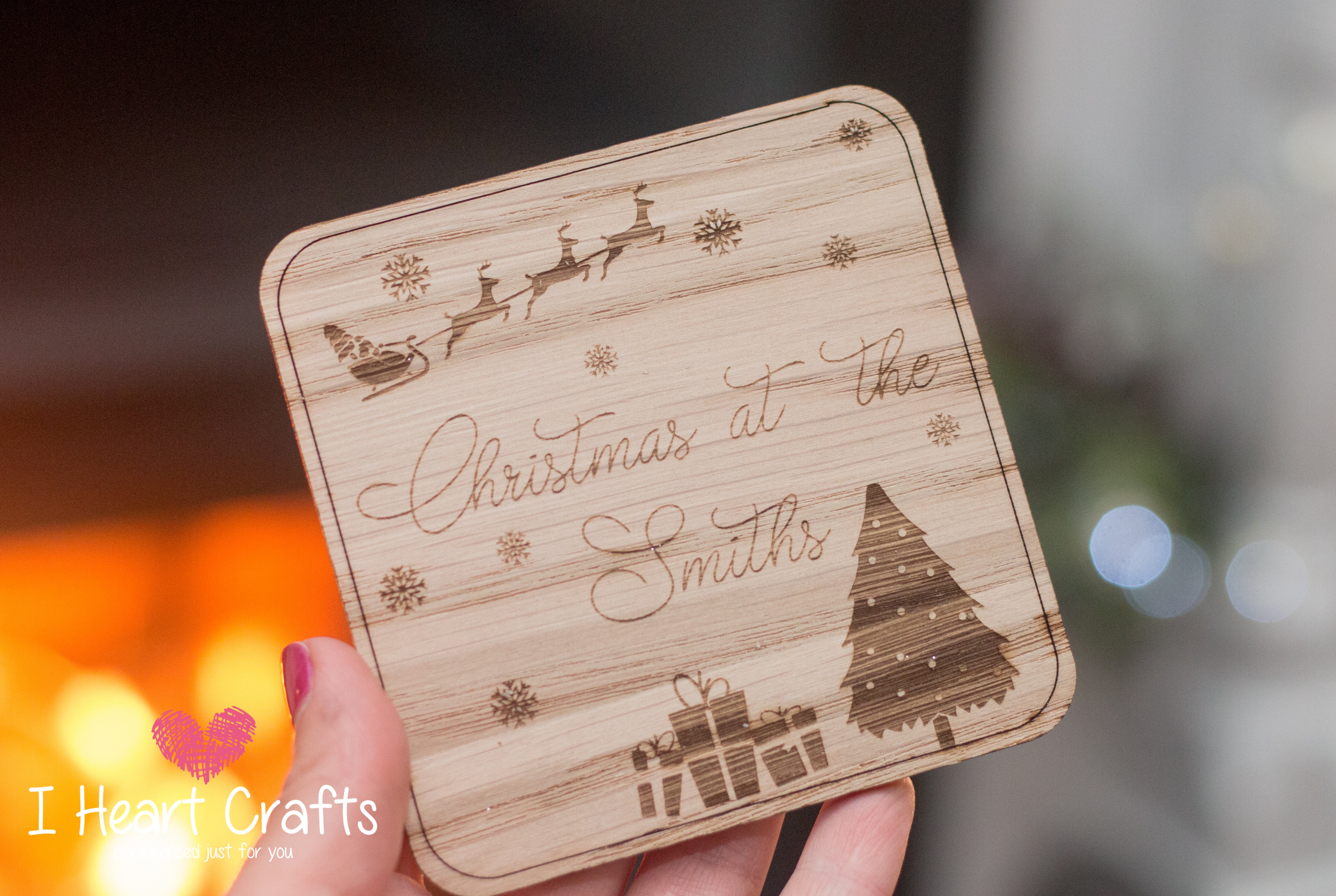 Load image into Gallery viewer, Personalised Christmas Coaster - Any Name craft product

