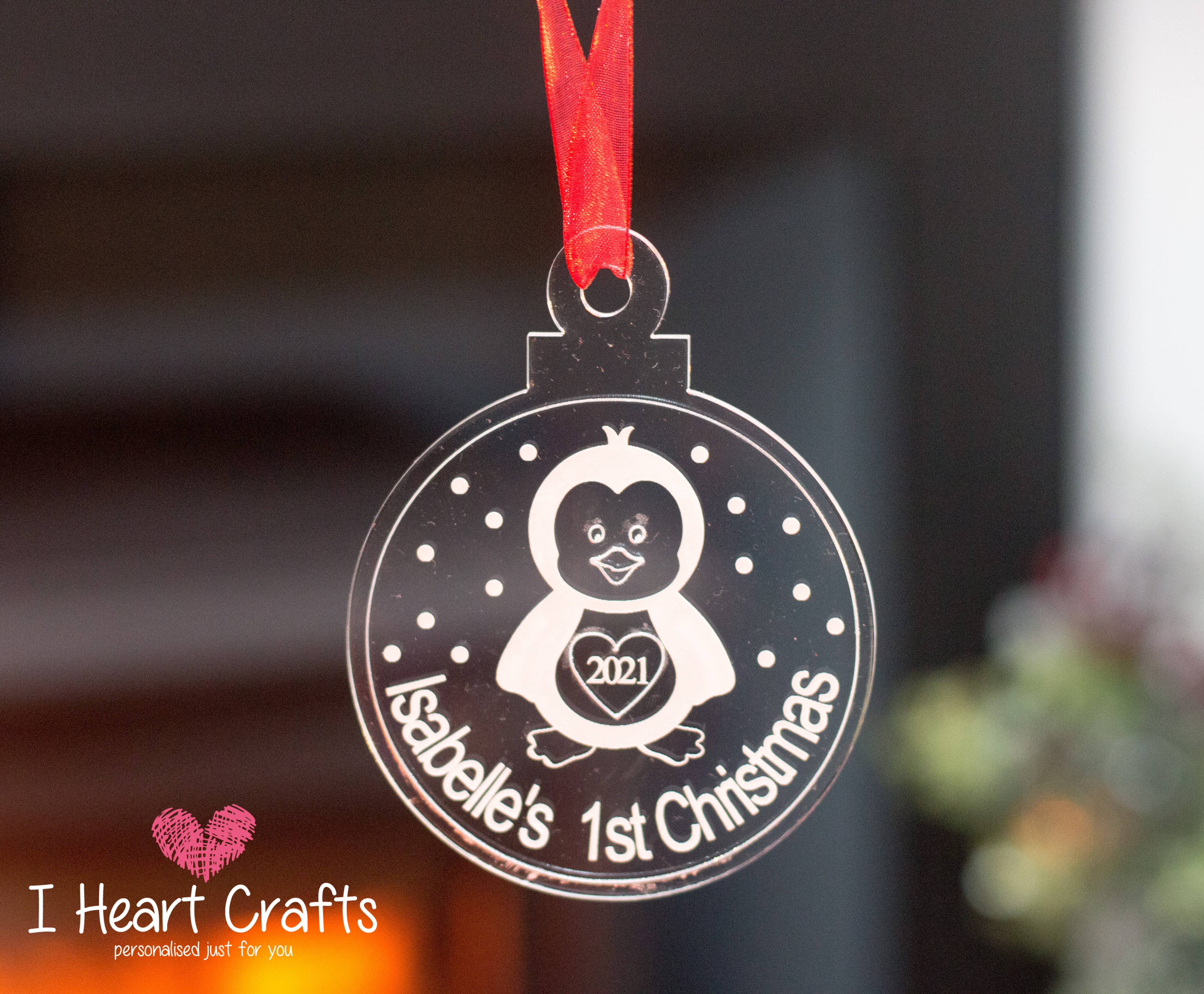 Baby's 1st Christmas Penguin Personalised Tree Decoration craft product