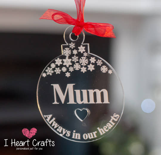 Snowflake Bauble In Memory Personalised Tree Decoration craft product