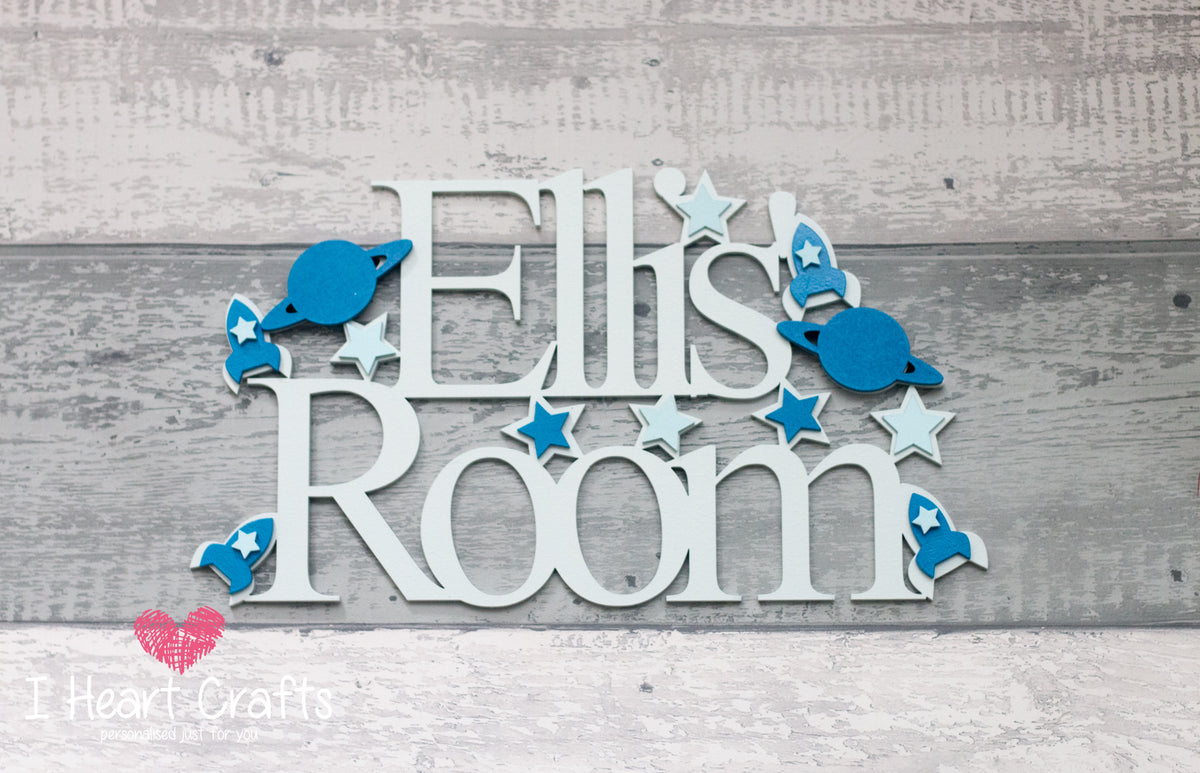 NEW Space Theme Bedroom Door Sign – I Heart Crafts