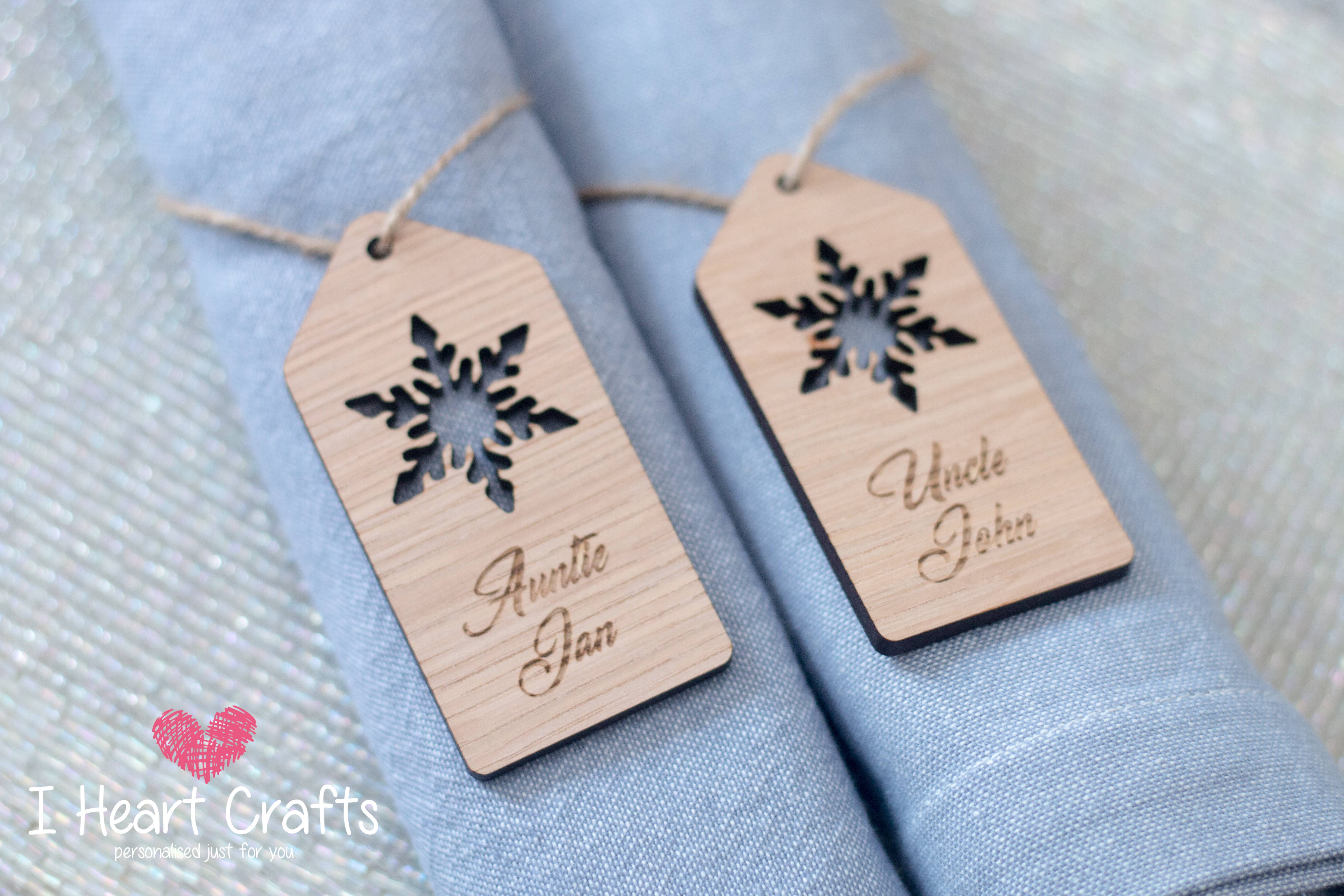 Snowflake Tag Name Place Settings craft product