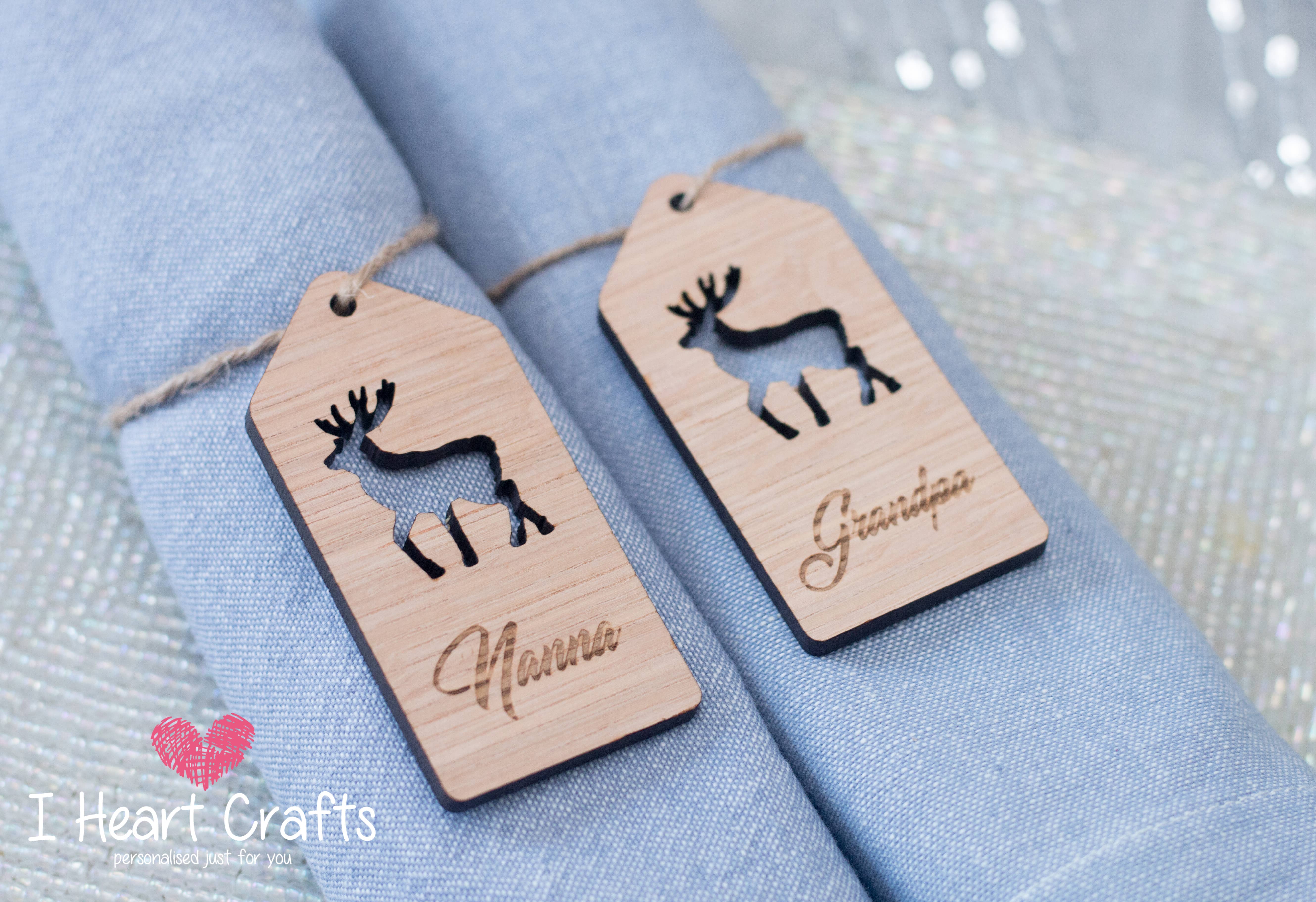 Stag / Reindeer Name Place Table Settings craft product